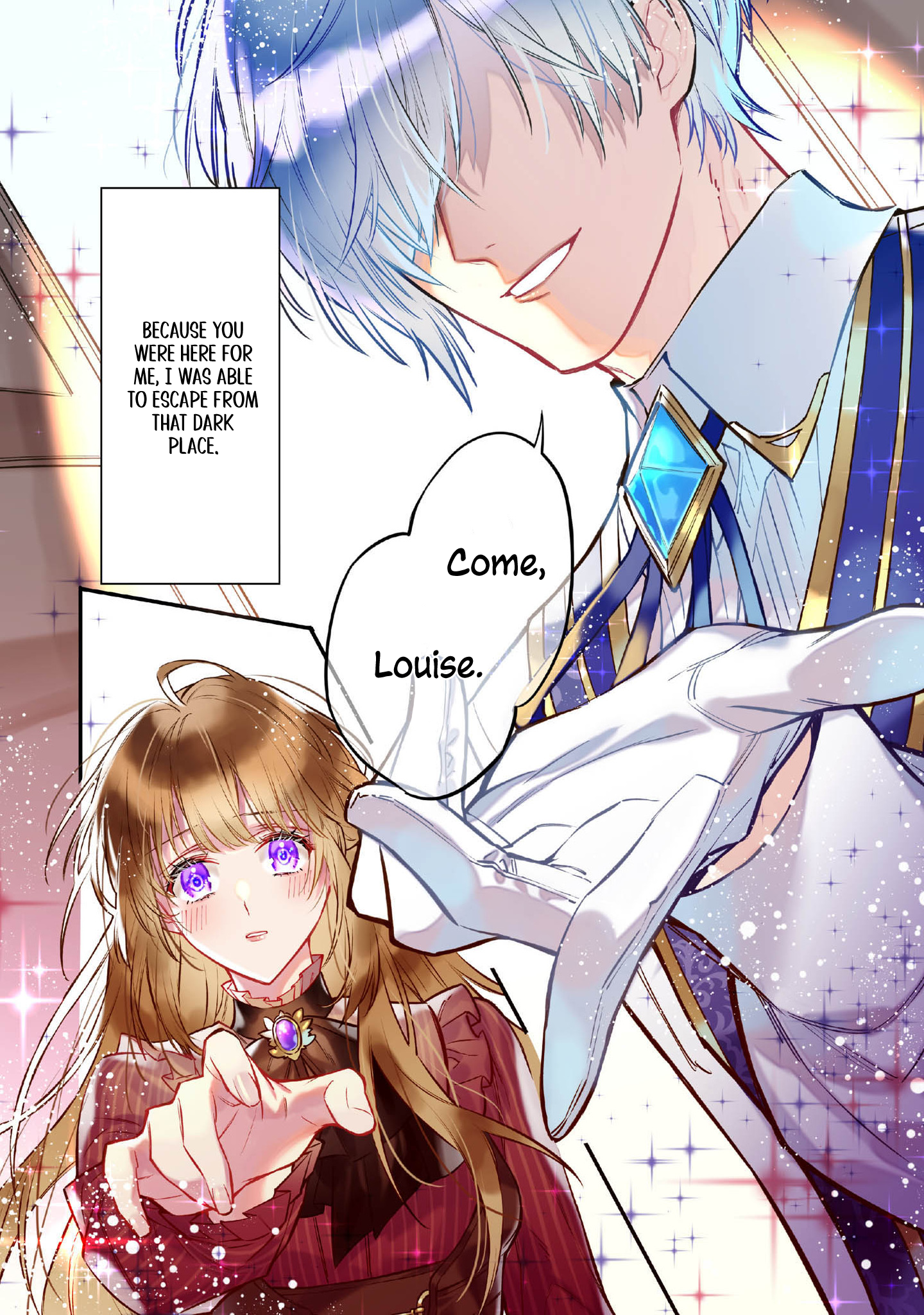 Halaman dari Konyaku Haki Sareta Kaedama Reijou, Hatsukoi no Toshiue Ouji ni Dekiai Sareru Chapter 1