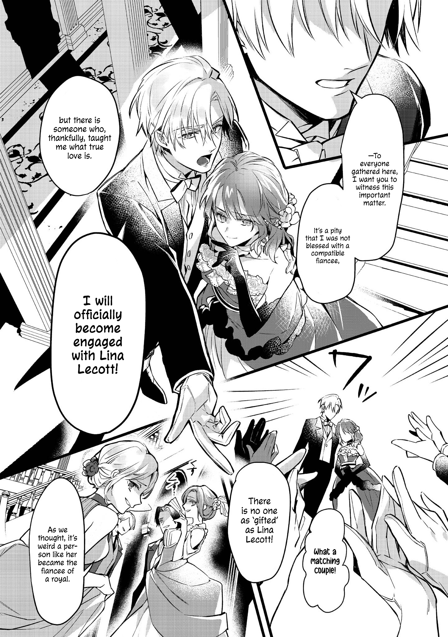 Halaman dari Konyaku Haki Sareta Kaedama Reijou, Hatsukoi no Toshiue Ouji ni Dekiai Sareru Chapter 1