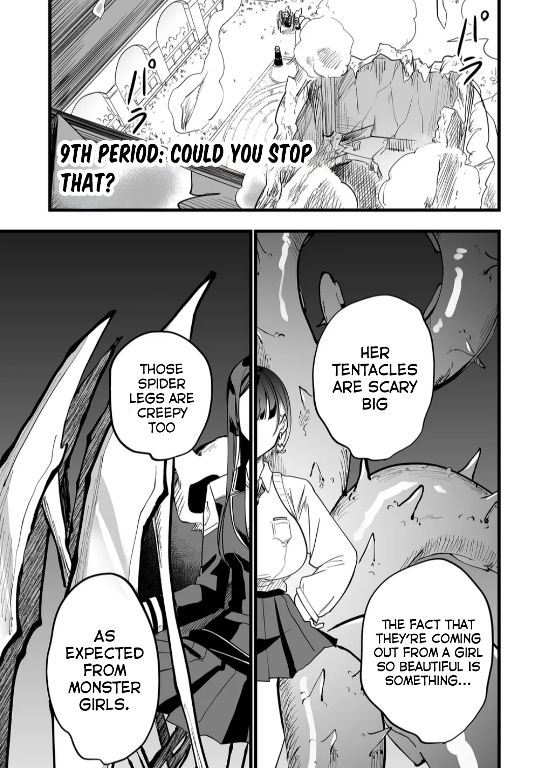 Halaman dari "Ano Toki Tasukete Itadaita Monster Musume desu." Isekai Ossan Kyoushi Totsuzen no Moteki ni Konwaku suru Chapter 9