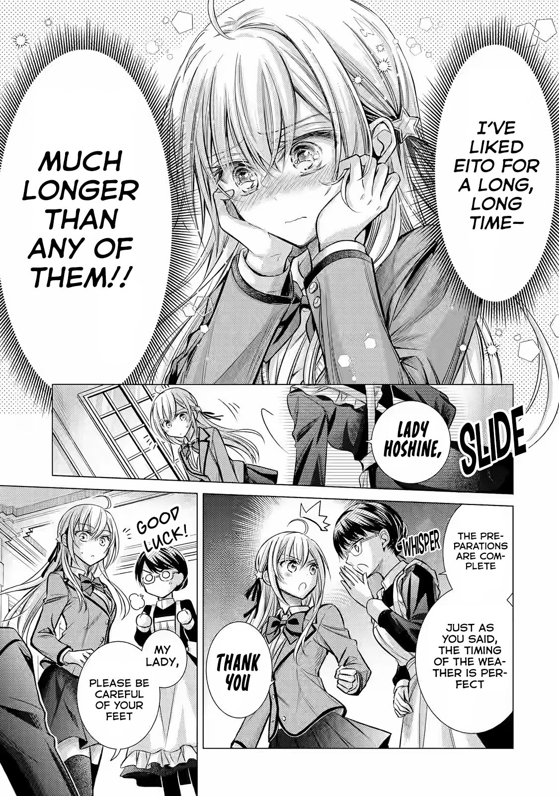 Halaman dari Ore ga Kokuhaku Sarete Kara, Ojou no Yousu ga Okashii Chapter 1.2