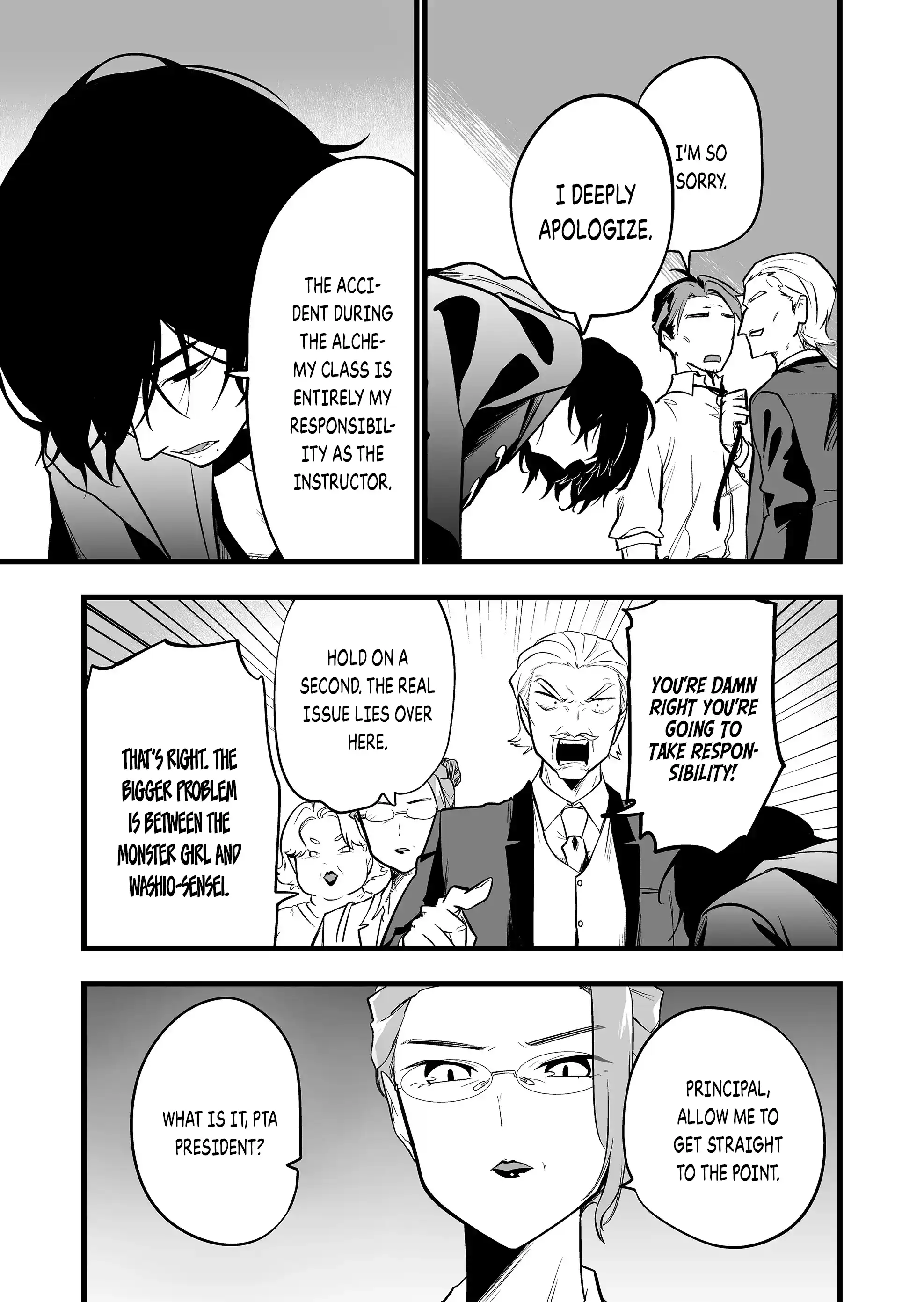 Halaman dari "Ano Toki Tasukete Itadaita Monster Musume desu." Isekai Ossan Kyoushi Totsuzen no Moteki ni Konwaku suru Chapter 28