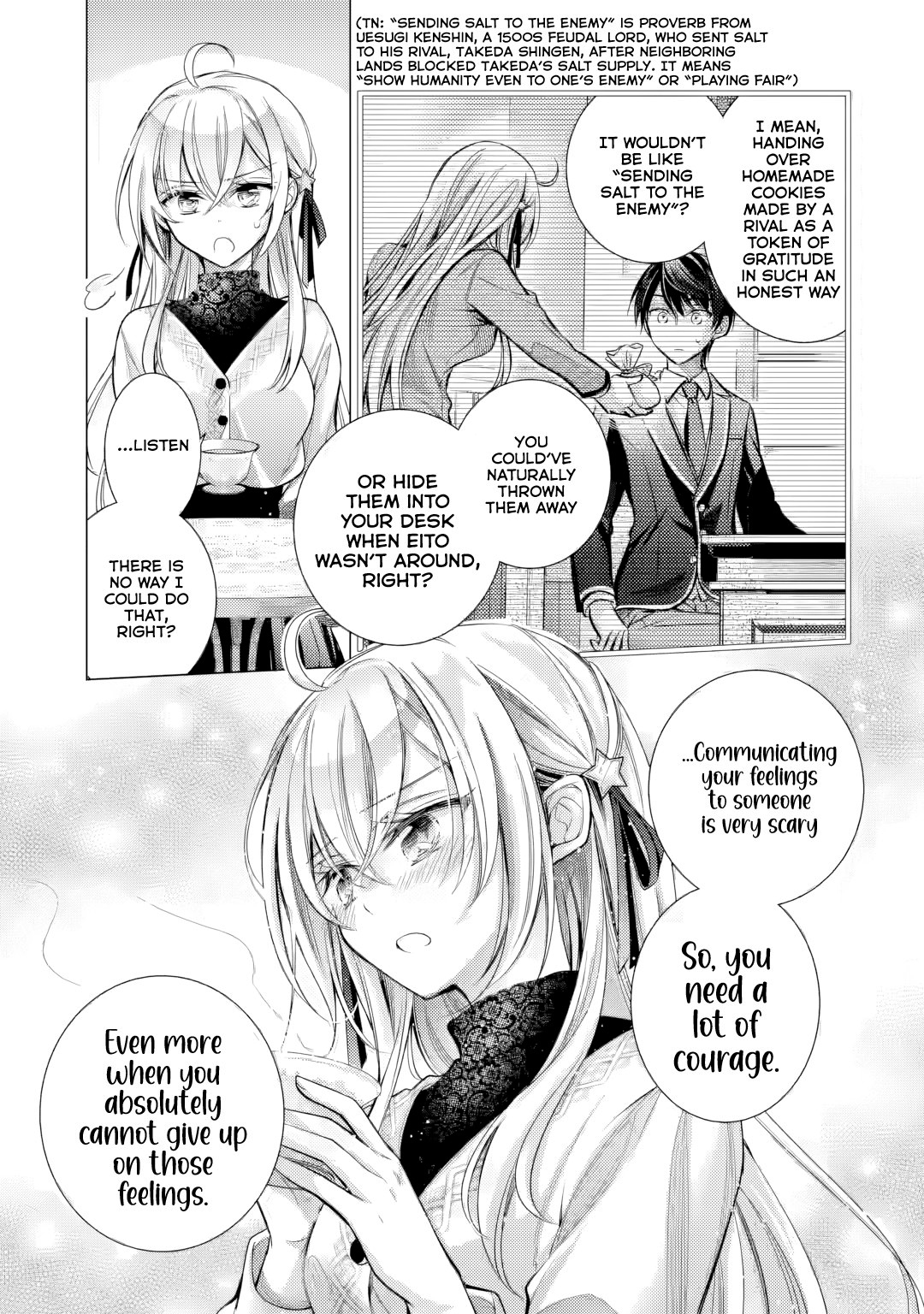 Halaman dari Ore ga Kokuhaku Sarete Kara, Ojou no Yousu ga Okashii Chapter 4