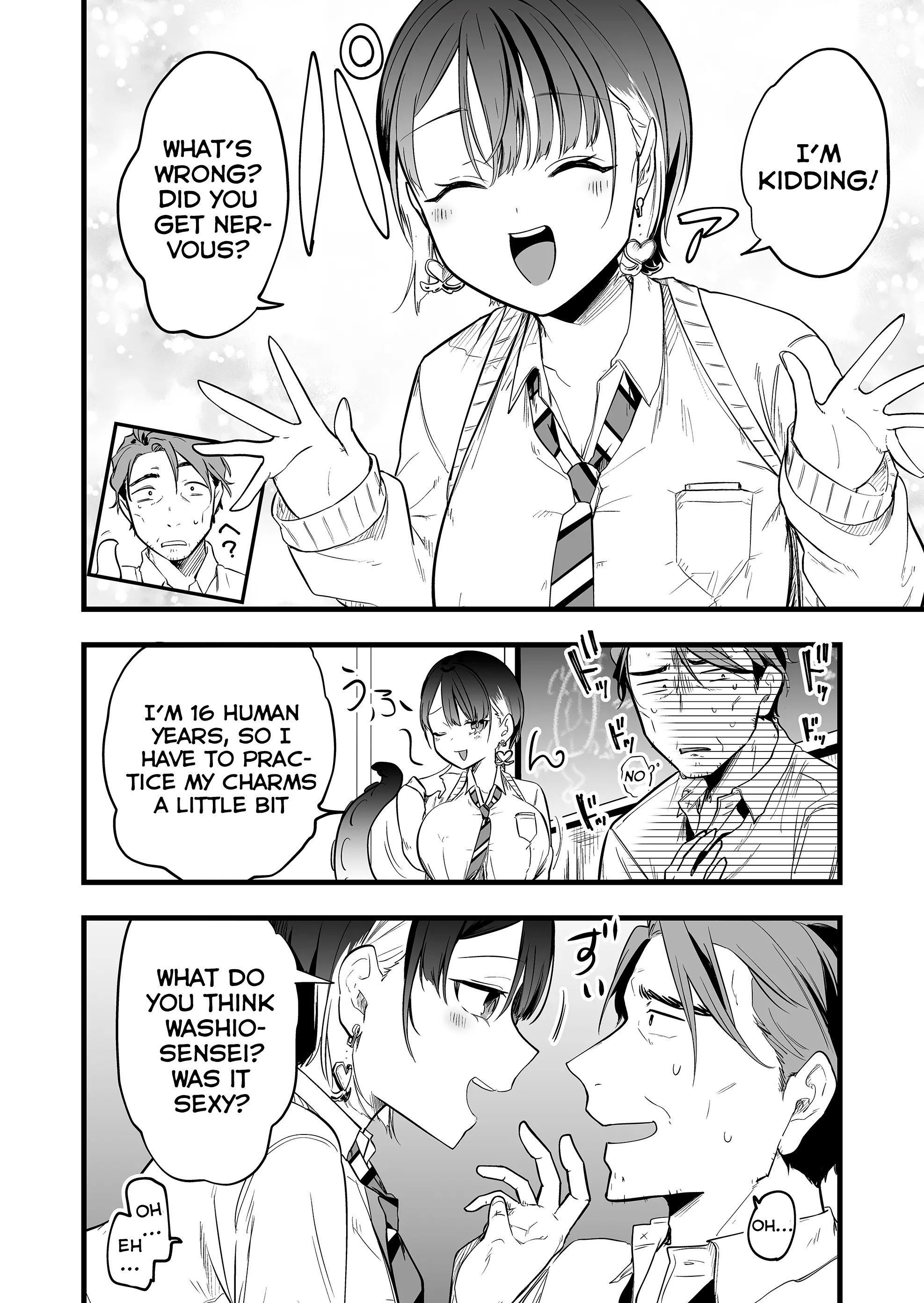 Halaman dari "Ano Toki Tasukete Itadaita Monster Musume desu." Isekai Ossan Kyoushi Totsuzen no Moteki ni Konwaku suru Chapter 3