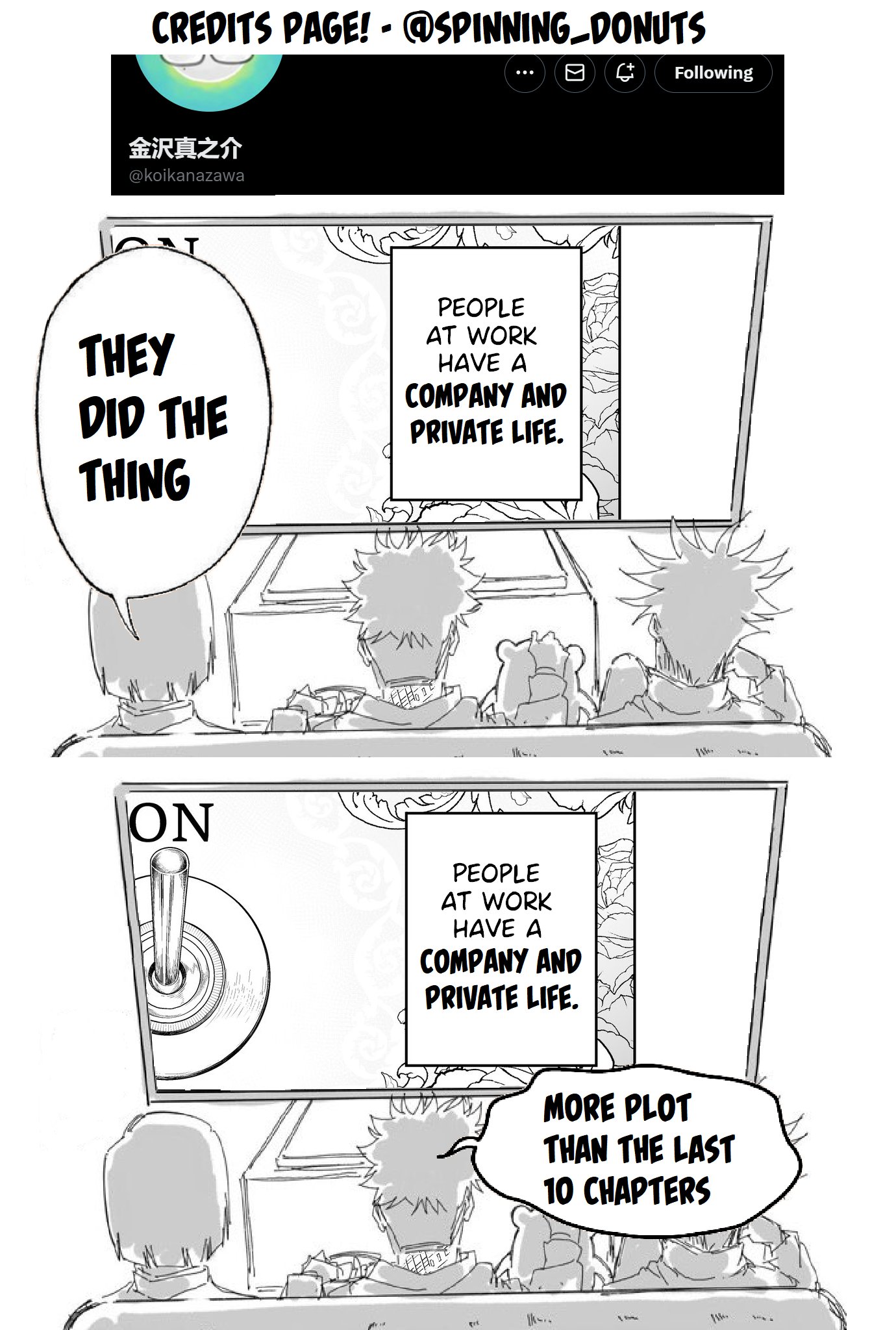 Halaman dari Kaisha to Shiseikatsu: On to Off Chapter 1