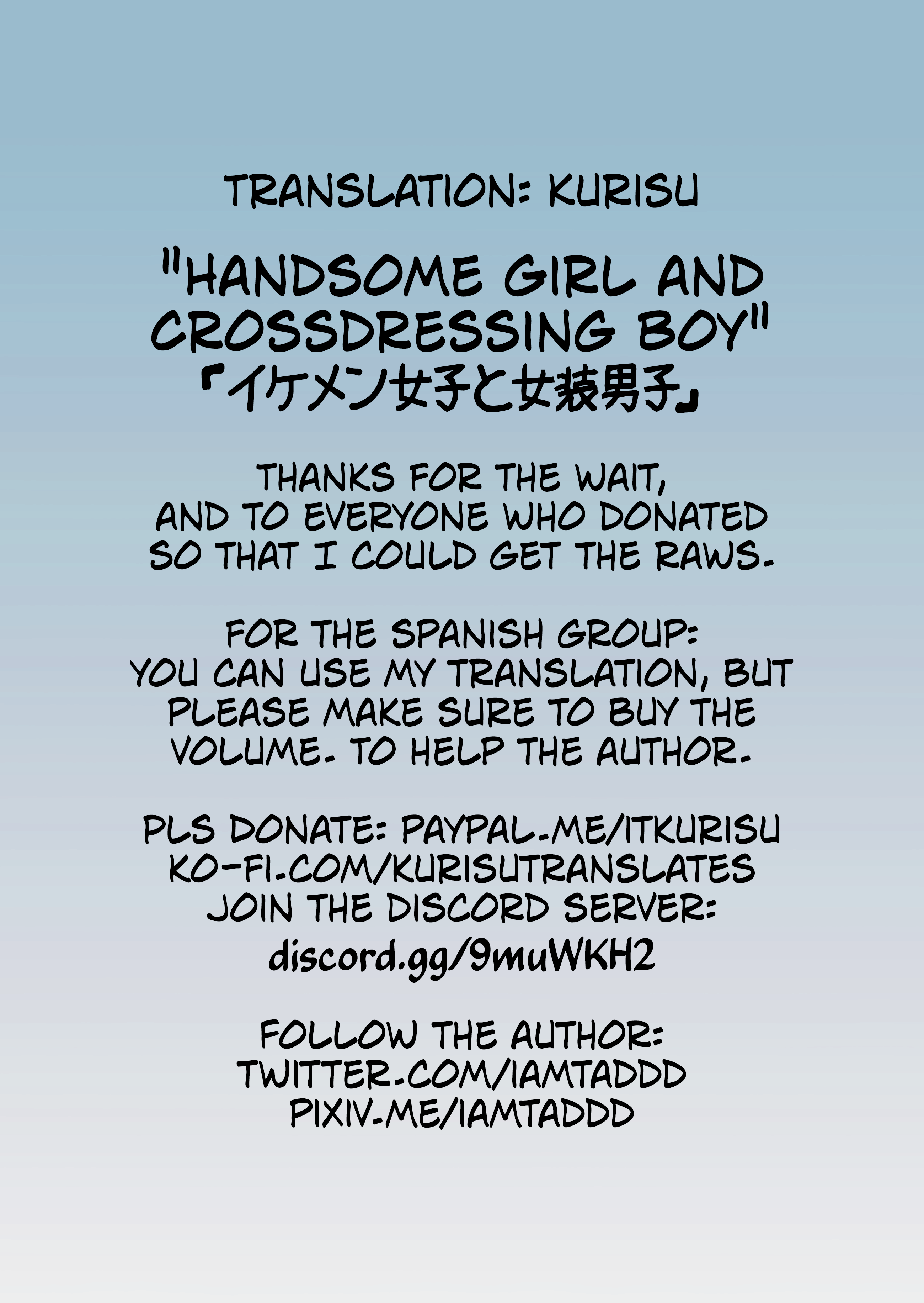 Halaman dari Ikemen Joshi to Josou Danshi Chapter 35.5