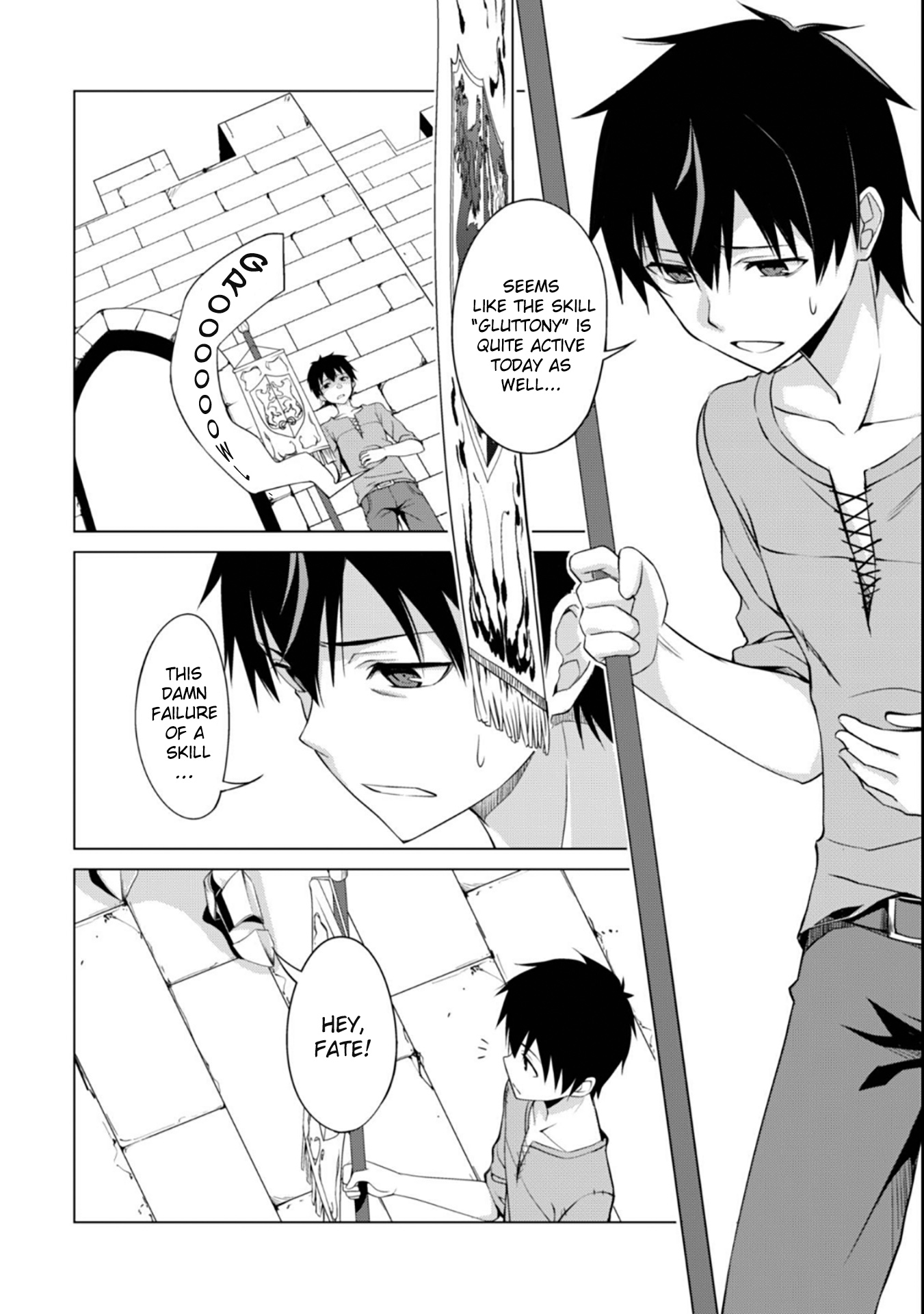 Halaman dari Boushoku no Berserk ~Ore dake Level to Iu Gainen wo Toppa suru~ Chapter 1