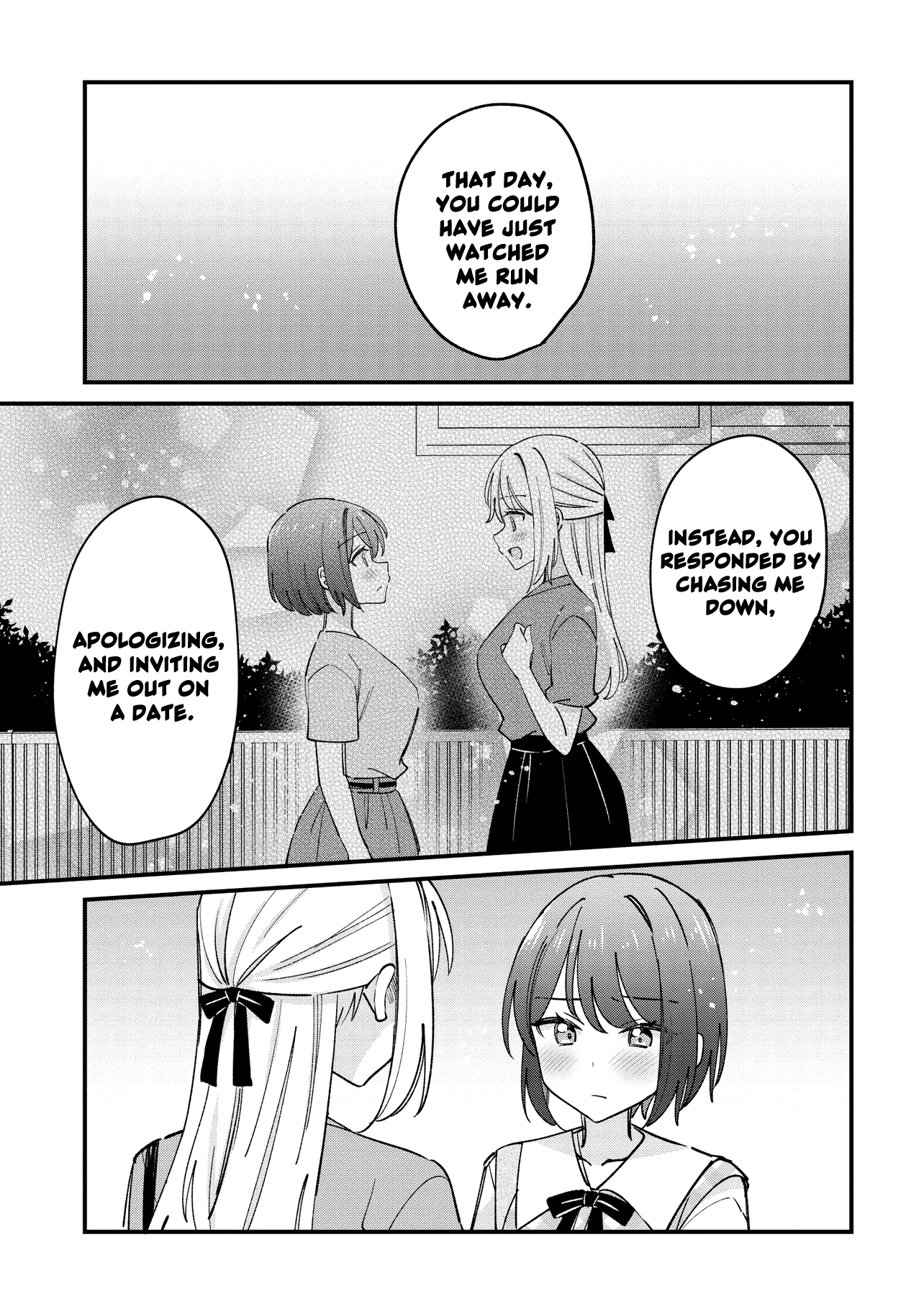 Halaman dari Kao dake yoi Classmate ga, Yatara to Guigui Kuru Yuri no Hanashi. Chapter 7.1