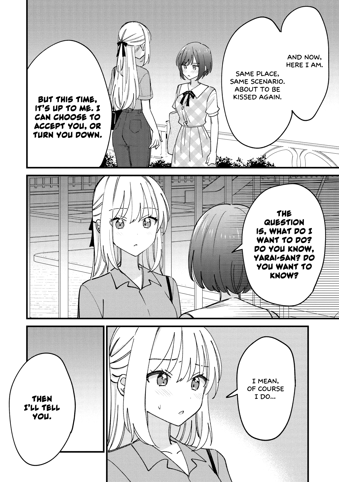 Halaman dari Kao dake yoi Classmate ga, Yatara to Guigui Kuru Yuri no Hanashi. Chapter 7.1