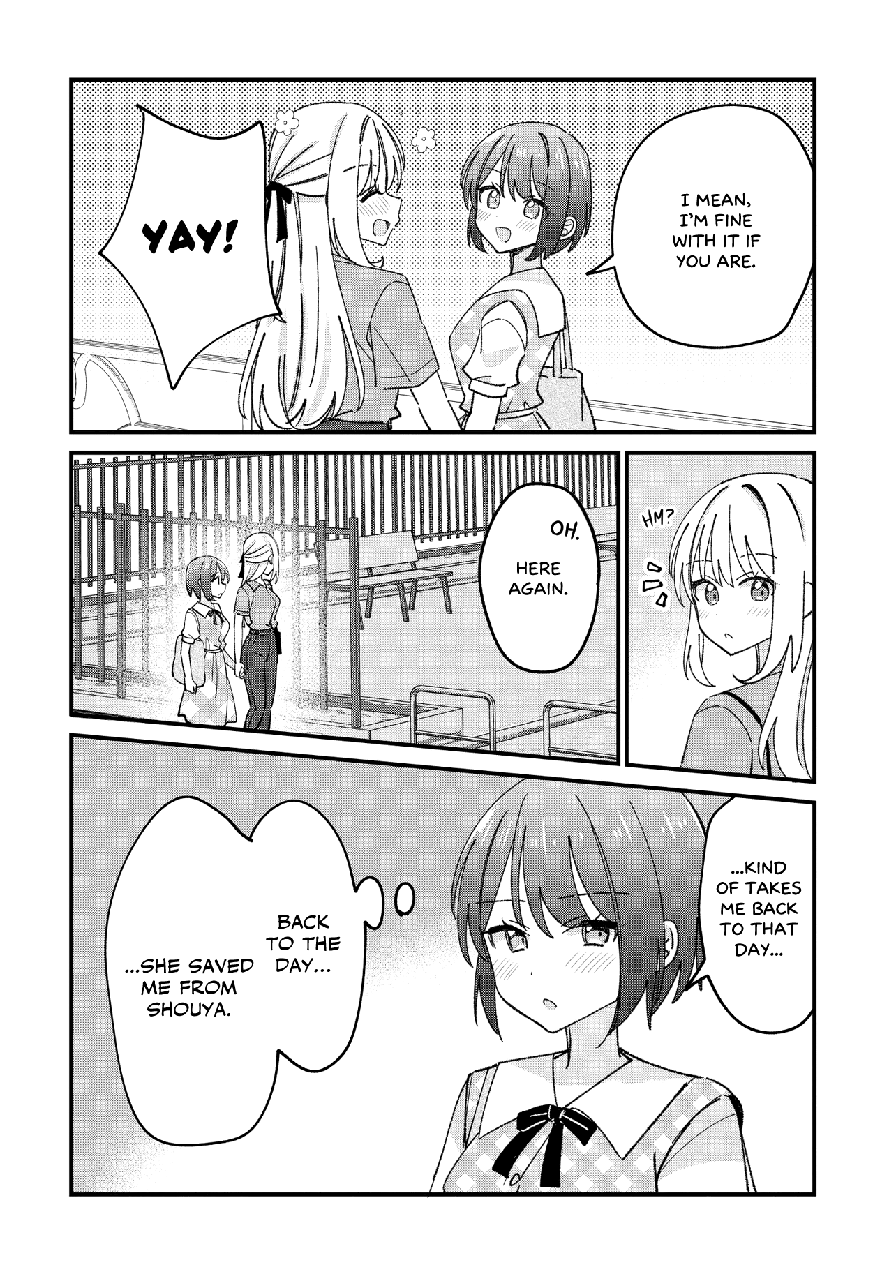 Halaman dari Kao dake yoi Classmate ga, Yatara to Guigui Kuru Yuri no Hanashi. Chapter 7.1