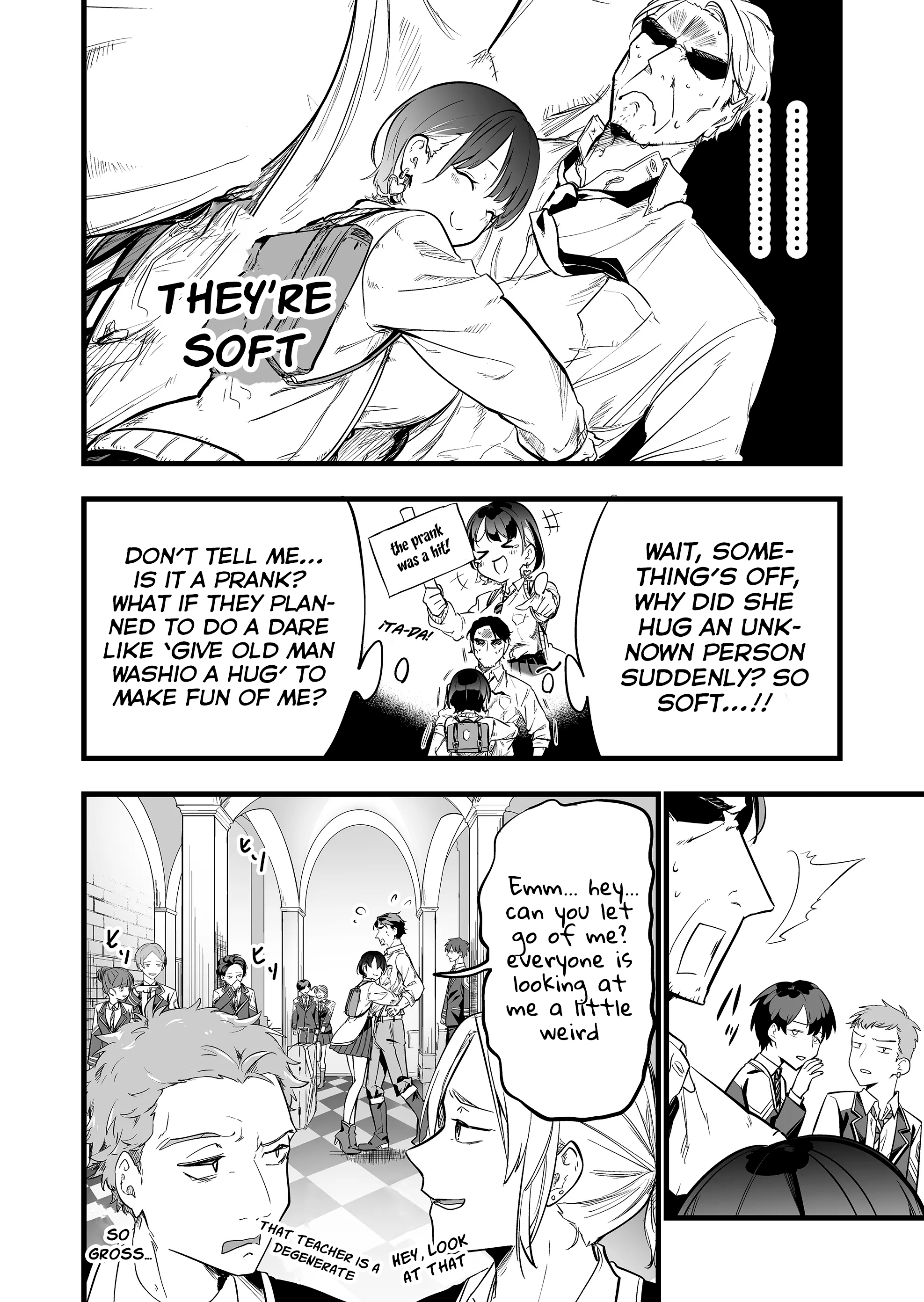 Halaman dari "Ano Toki Tasukete Itadaita Monster Musume desu." Isekai Ossan Kyoushi Totsuzen no Moteki ni Konwaku suru Chapter 1