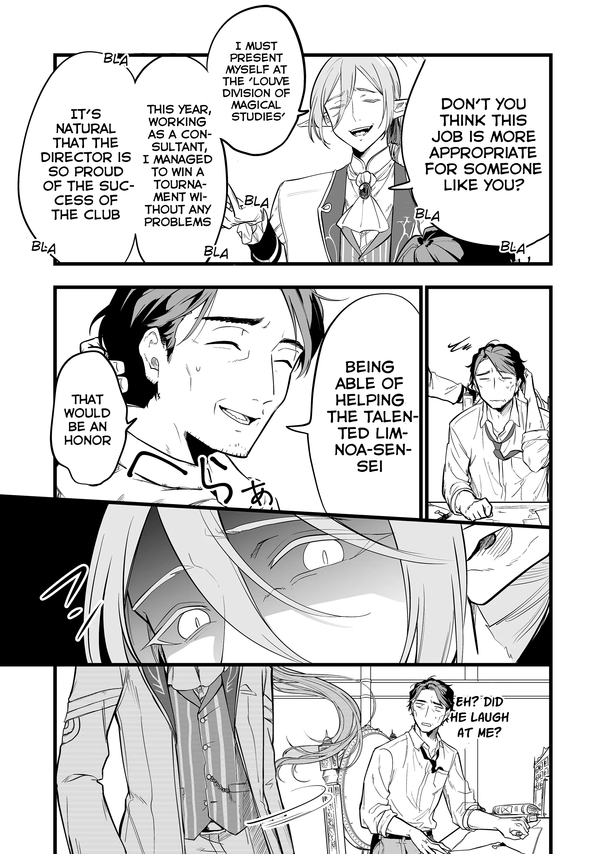 Halaman dari "Ano Toki Tasukete Itadaita Monster Musume desu." Isekai Ossan Kyoushi Totsuzen no Moteki ni Konwaku suru Chapter 1