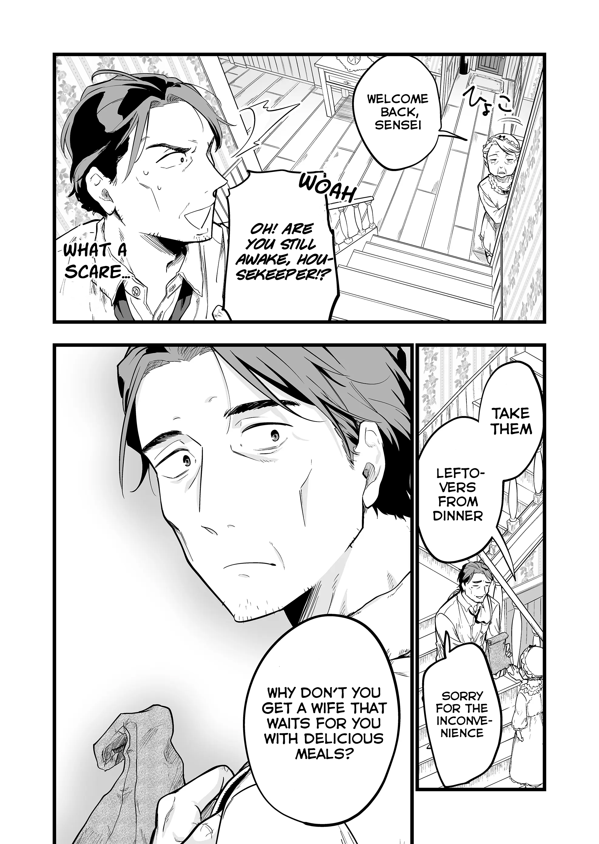 Halaman dari "Ano Toki Tasukete Itadaita Monster Musume desu." Isekai Ossan Kyoushi Totsuzen no Moteki ni Konwaku suru Chapter 1