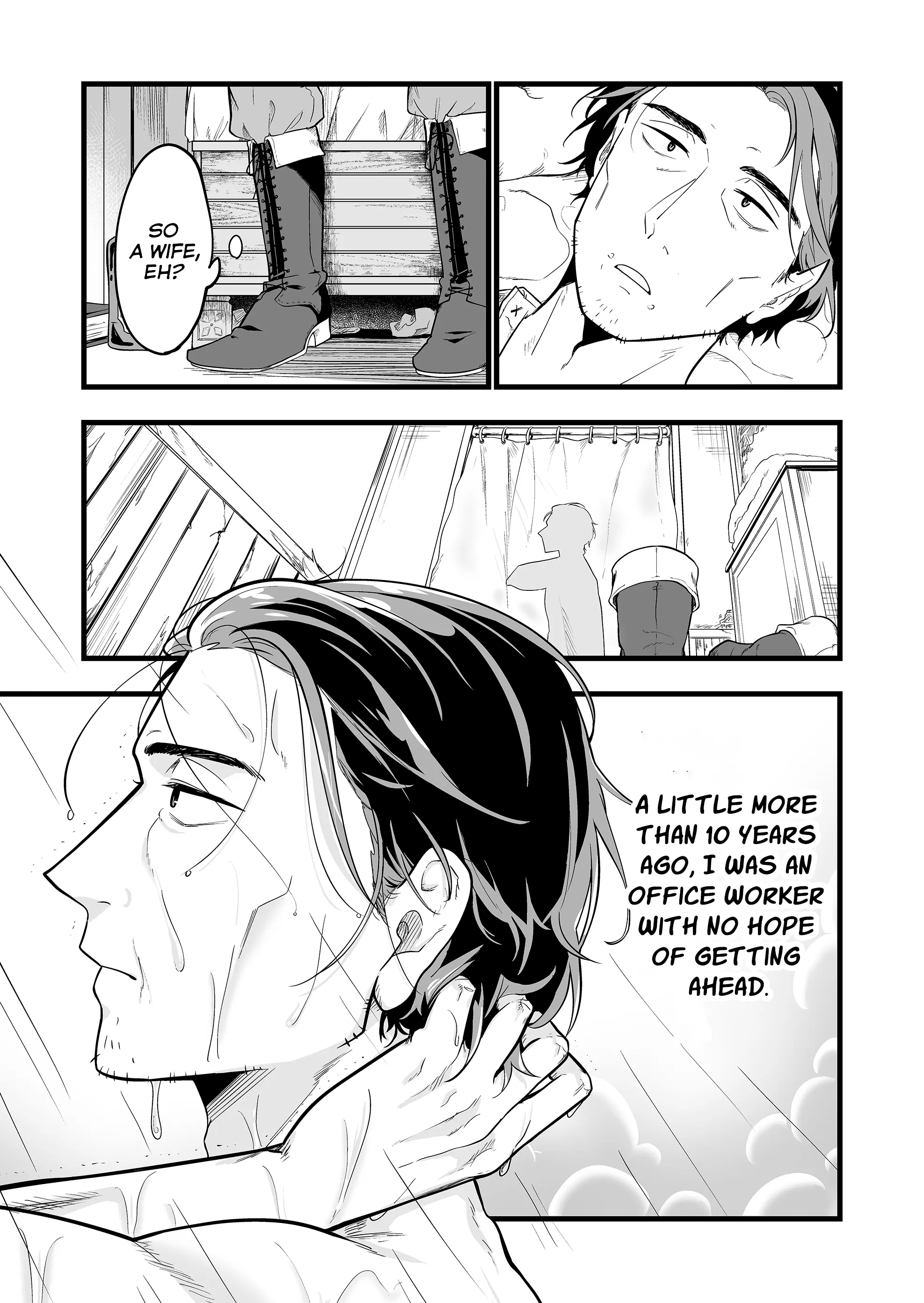 Halaman dari "Ano Toki Tasukete Itadaita Monster Musume desu." Isekai Ossan Kyoushi Totsuzen no Moteki ni Konwaku suru Chapter 1