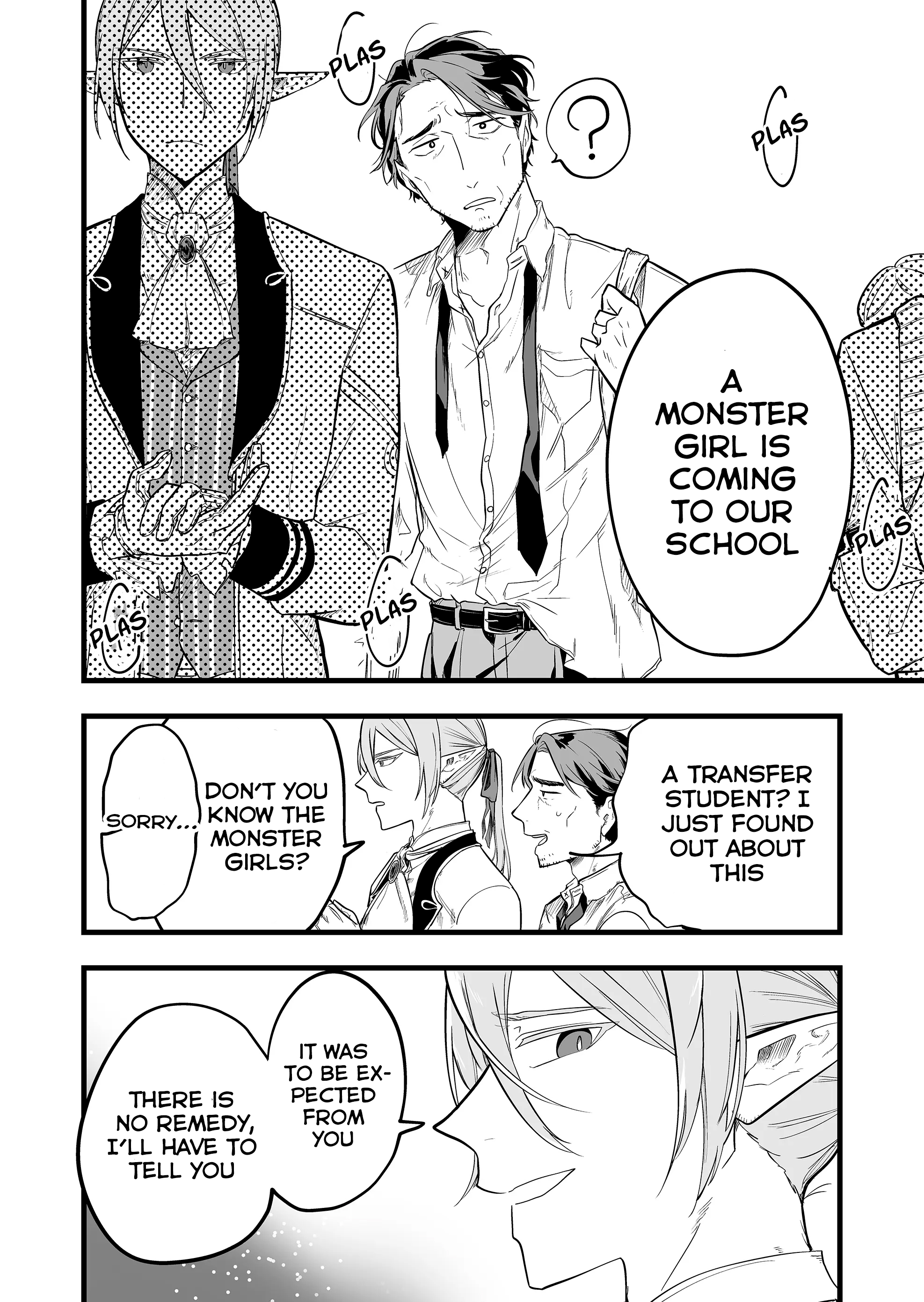 Halaman dari "Ano Toki Tasukete Itadaita Monster Musume desu." Isekai Ossan Kyoushi Totsuzen no Moteki ni Konwaku suru Chapter 1