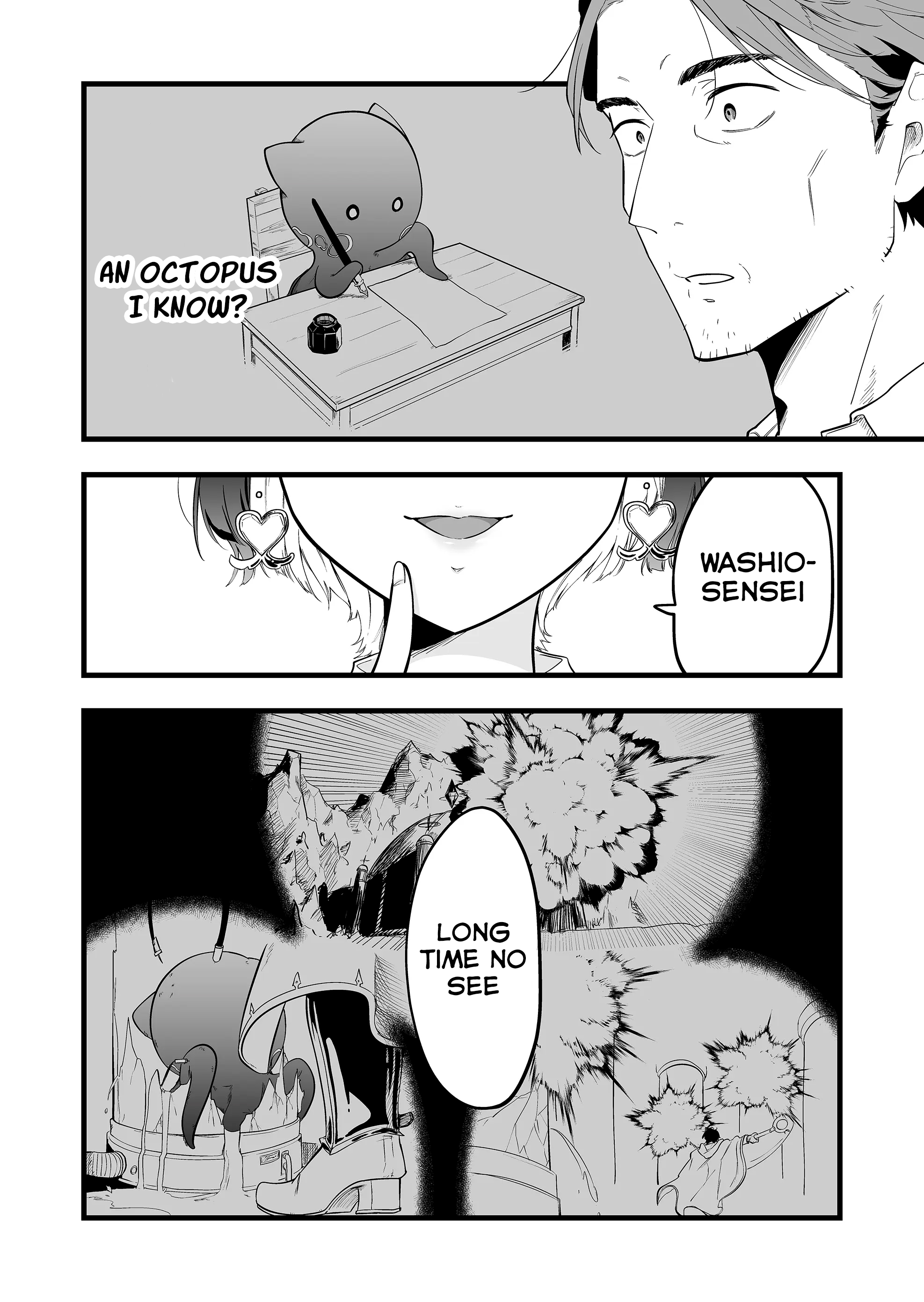 Halaman dari "Ano Toki Tasukete Itadaita Monster Musume desu." Isekai Ossan Kyoushi Totsuzen no Moteki ni Konwaku suru Chapter 1