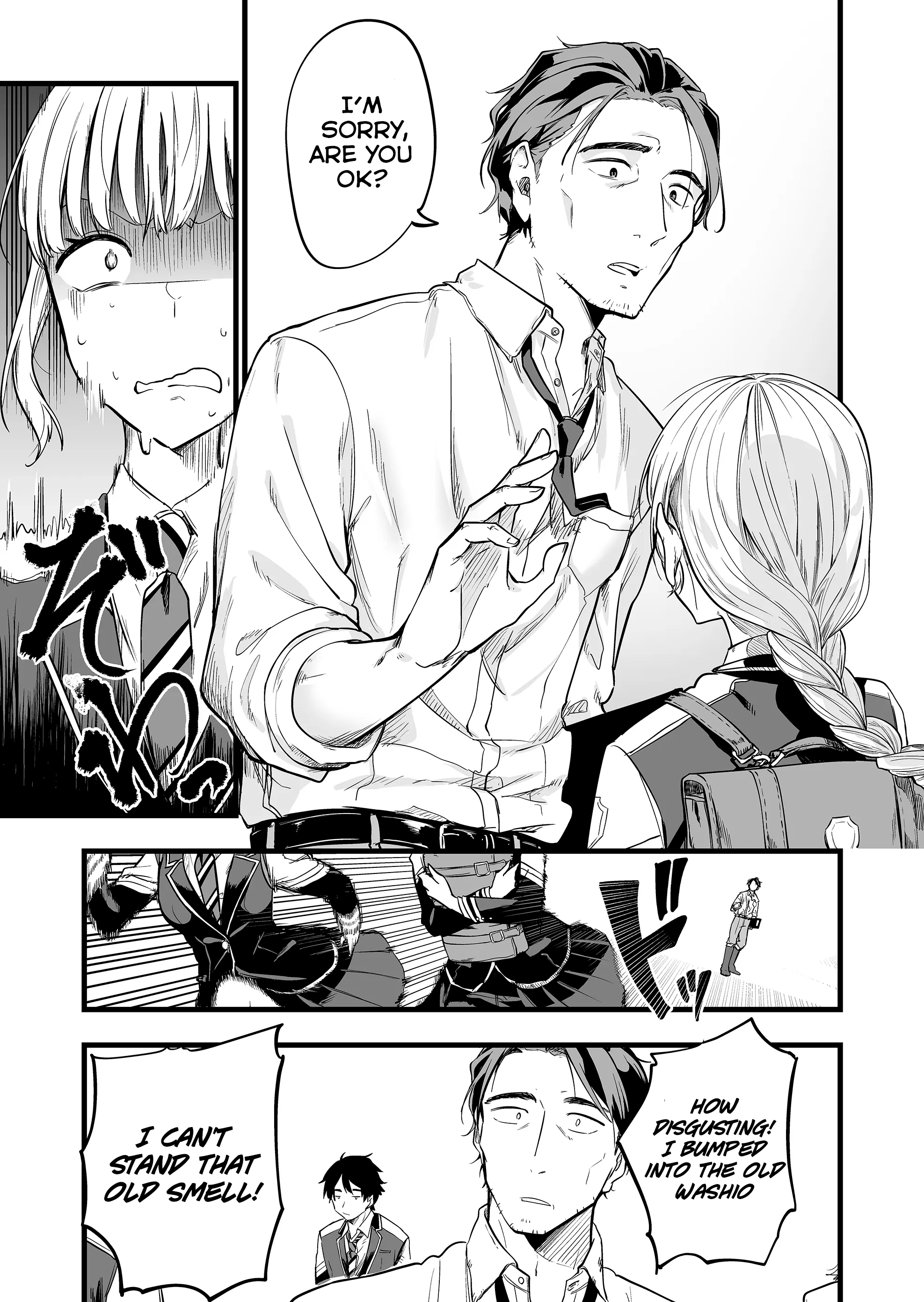 Halaman dari "Ano Toki Tasukete Itadaita Monster Musume desu." Isekai Ossan Kyoushi Totsuzen no Moteki ni Konwaku suru Chapter 1