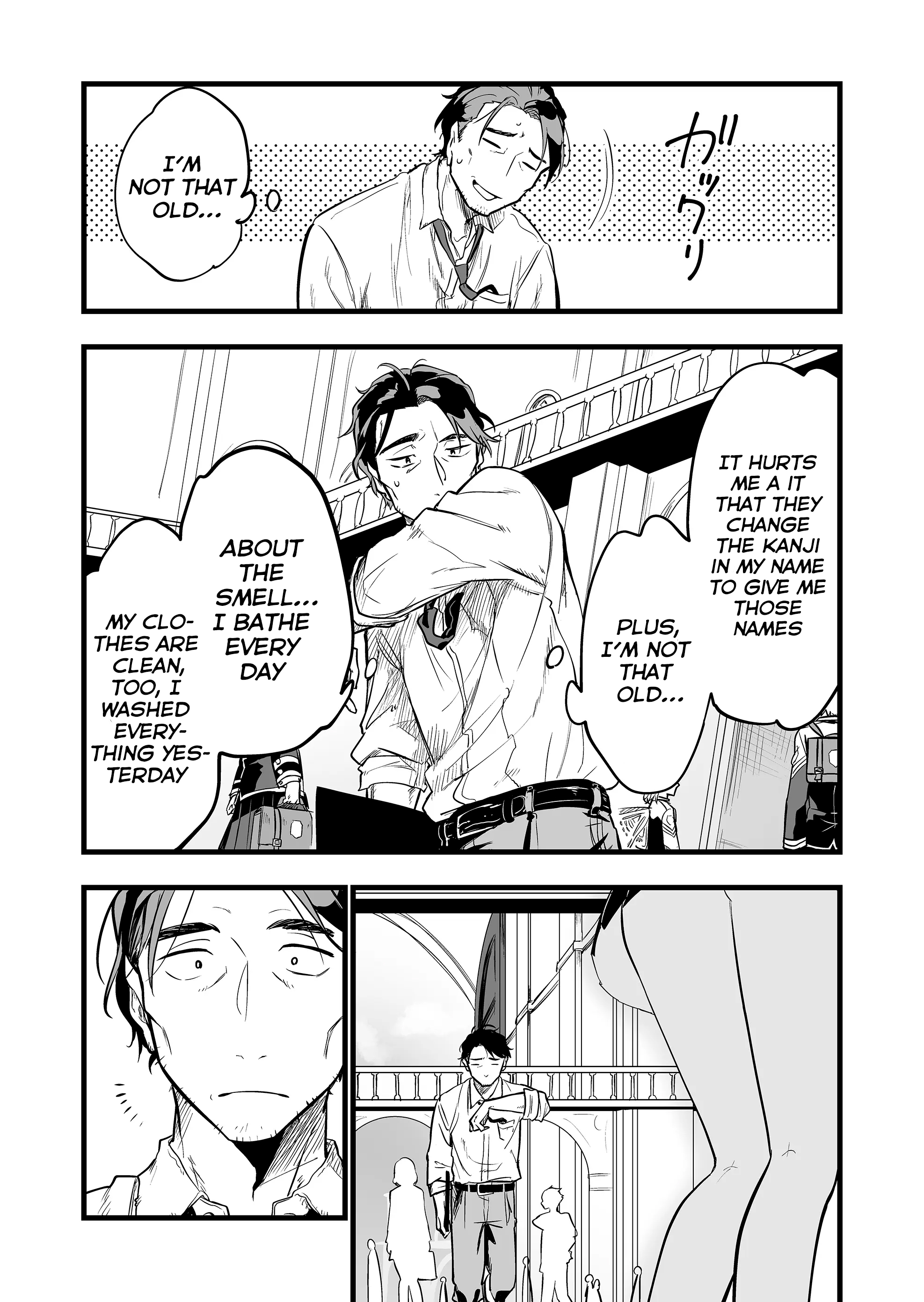 Halaman dari "Ano Toki Tasukete Itadaita Monster Musume desu." Isekai Ossan Kyoushi Totsuzen no Moteki ni Konwaku suru Chapter 1