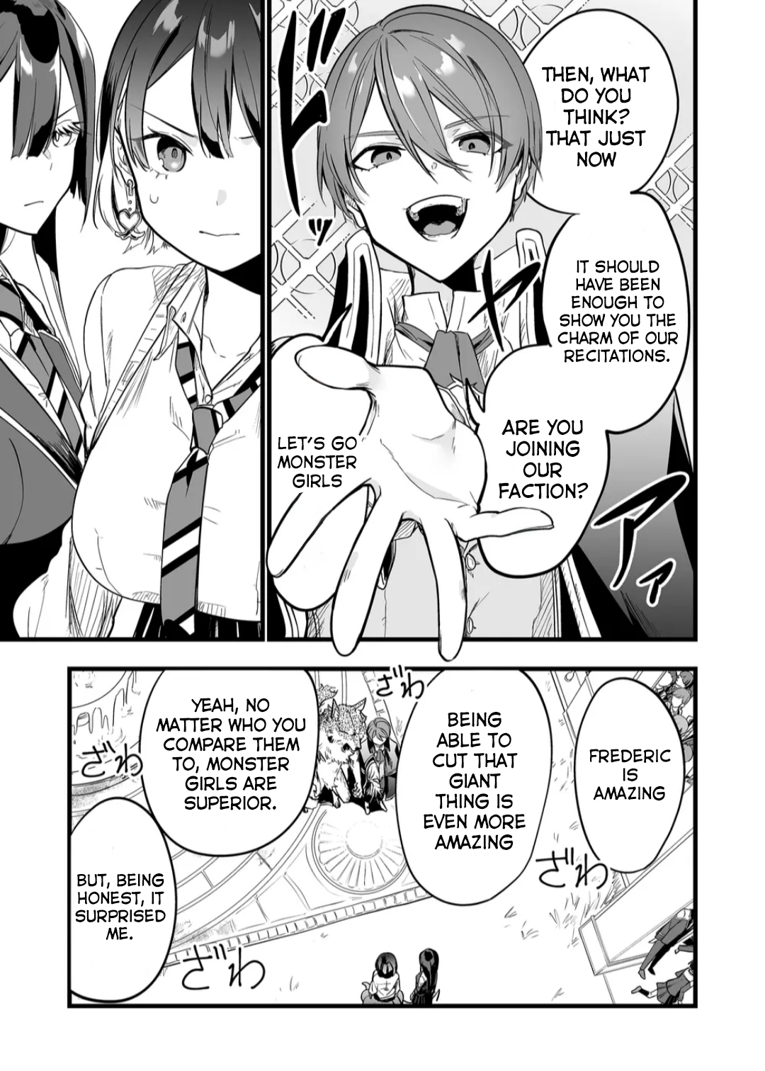 Halaman dari "Ano Toki Tasukete Itadaita Monster Musume desu." Isekai Ossan Kyoushi Totsuzen no Moteki ni Konwaku suru Chapter 8