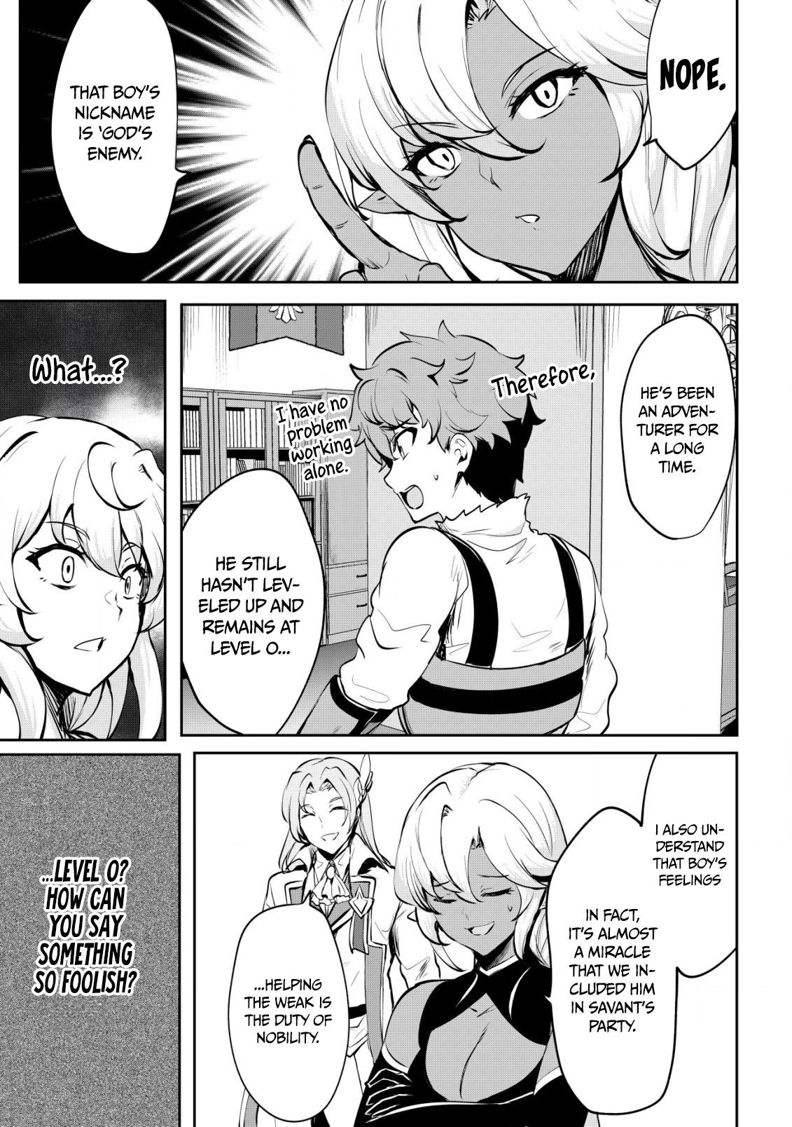 Halaman dari Dore dake Doryoku Shite mo Mannen Level 0 no Ore wa Tsuihou Sareta ~Shin no Teki to Yobareta Shounen wa, Shachiku Megami to Deatte Saikyou no Chikara wo Te ni Ireru~ Chapter 7