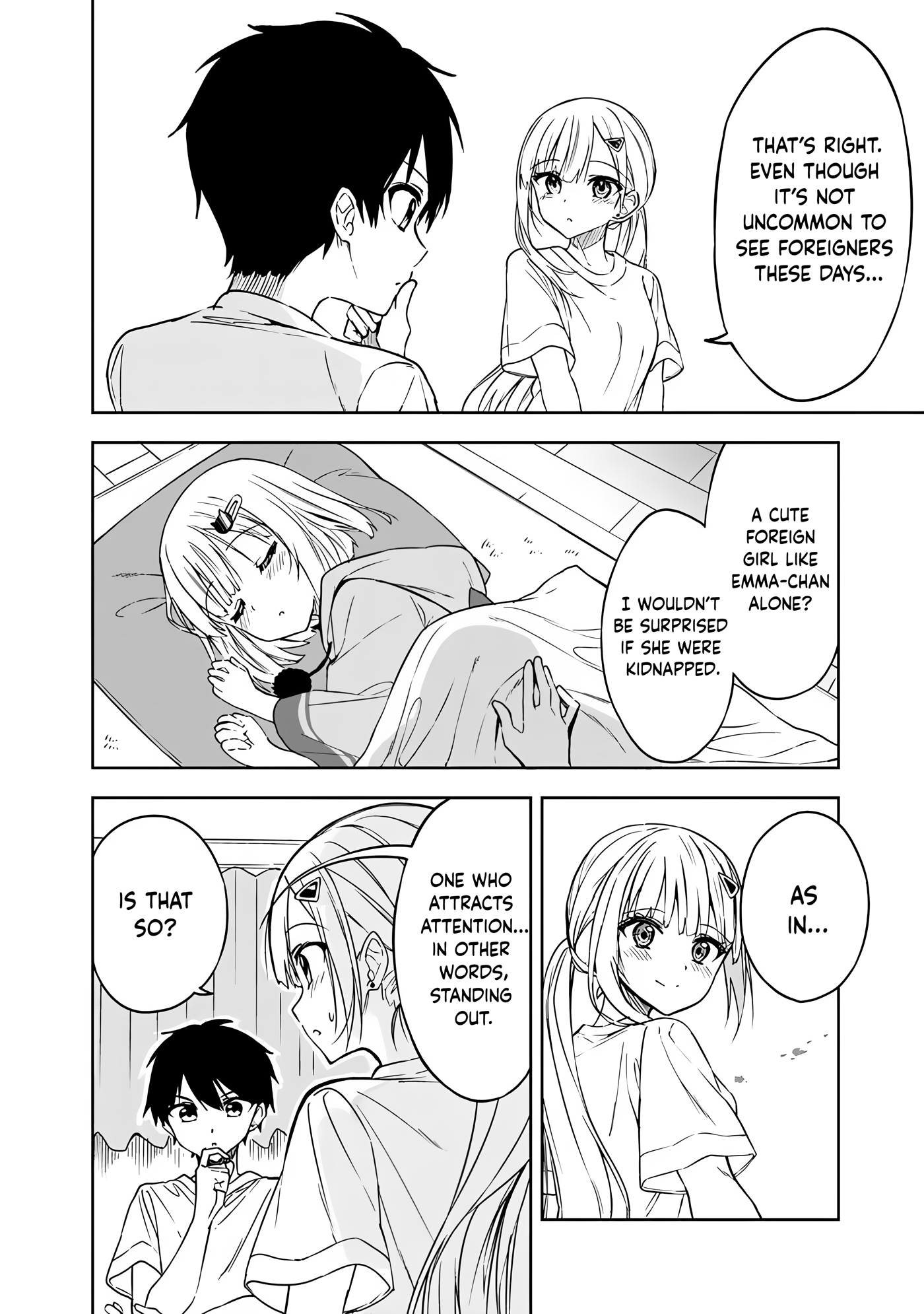 Halaman dari Maigo ni Natteita Youjo wo Tasuketara, Otonari ni Sumu Bishoujo Ryuugakusei ga Ie ni Asobi ni Kuru You ni Natta Ken ni Tsuite Chapter 4