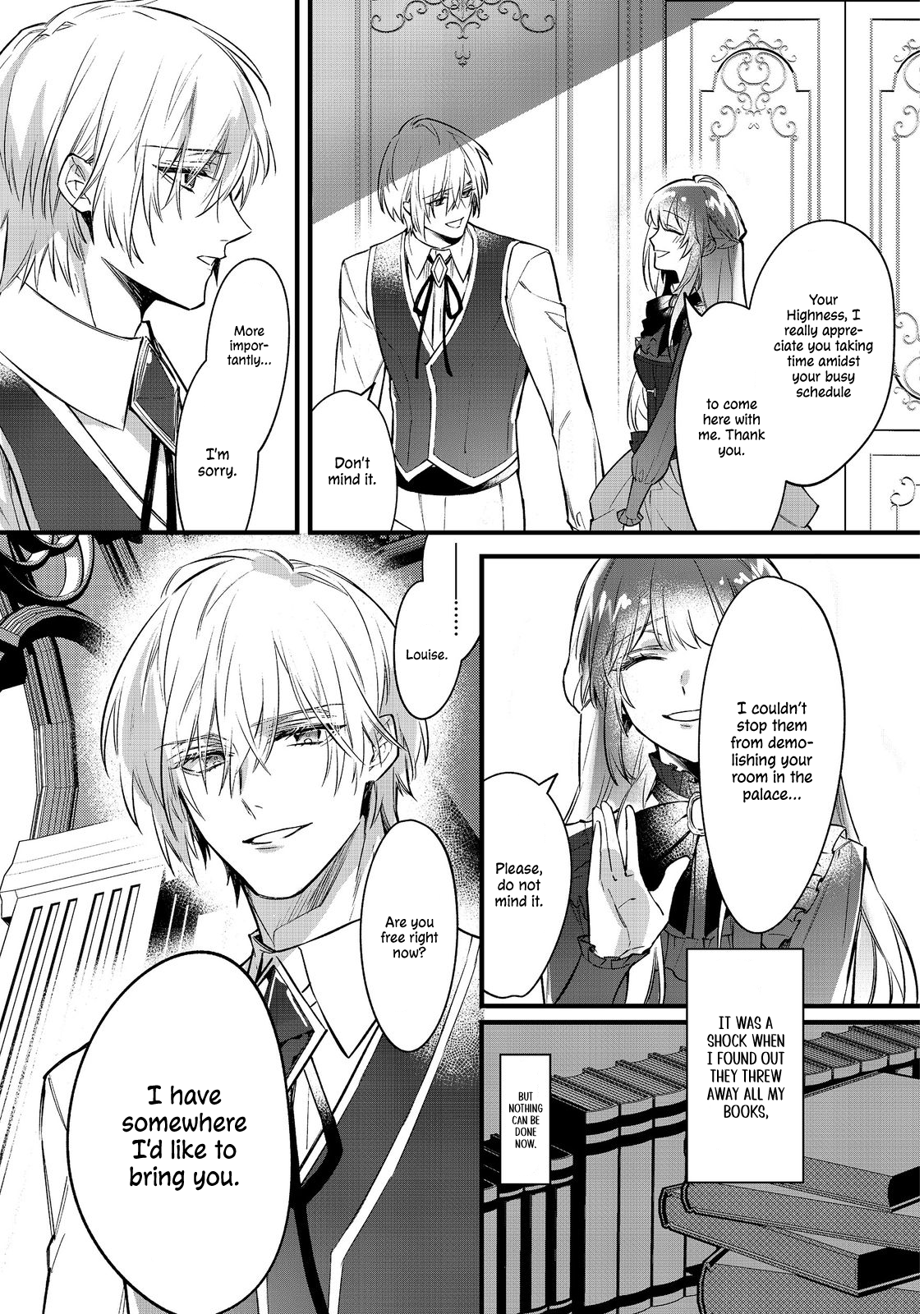 Halaman dari Konyaku Haki Sareta Kaedama Reijou, Hatsukoi no Toshiue Ouji ni Dekiai Sareru Chapter 3