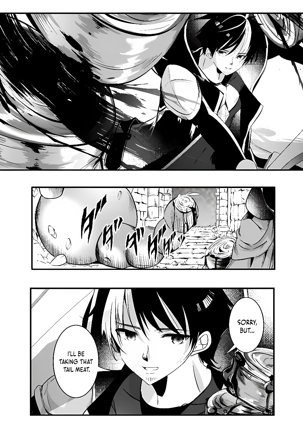 Moto Seikishidan, Ima wa Chukyu Boukensha.: Meikyuu de Suterareta Dorei ni Gohan o Tabesasetara Natsukaremashita Chapter 1 Page 10
