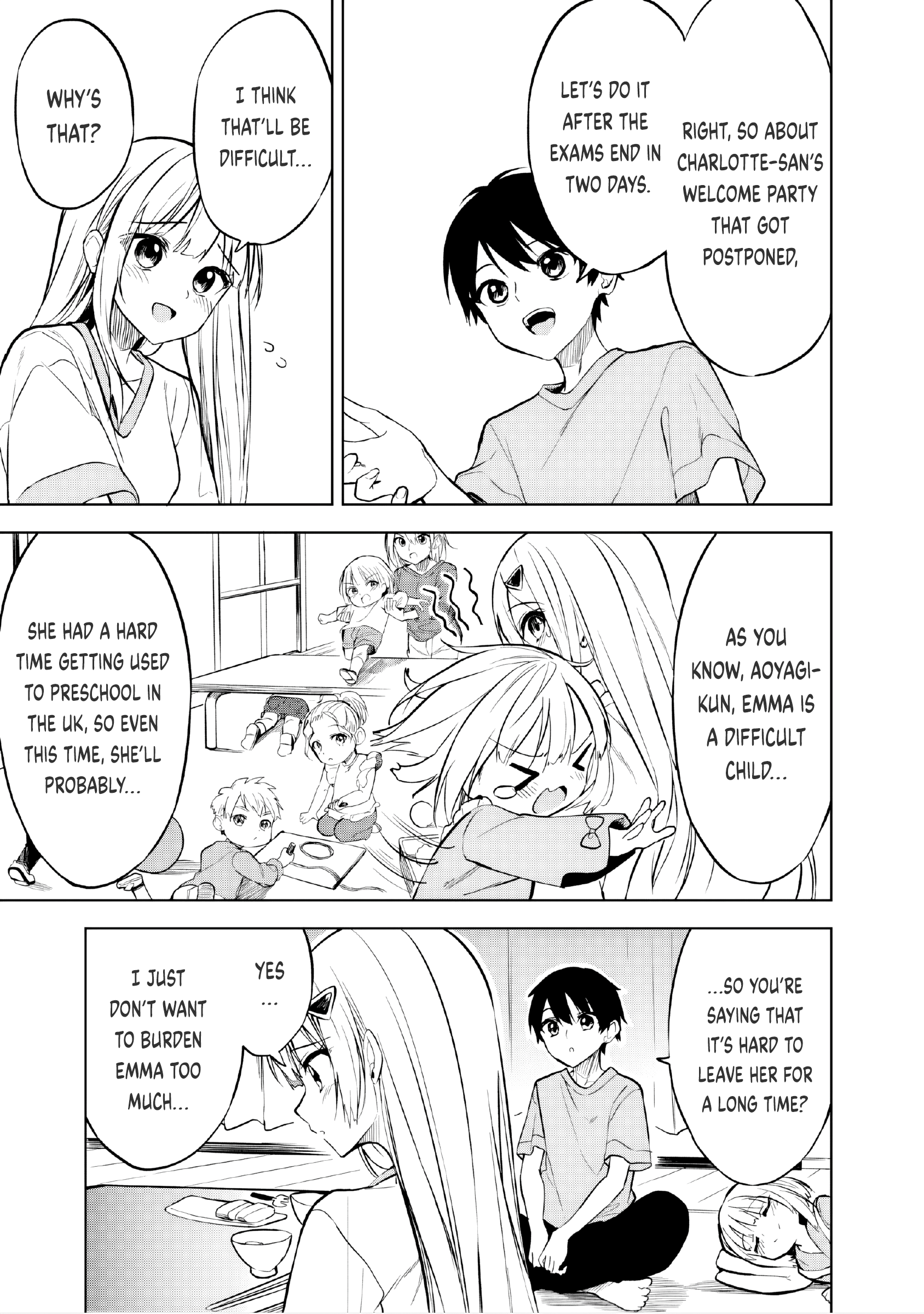 Halaman dari Maigo ni Natteita Youjo wo Tasuketara, Otonari ni Sumu Bishoujo Ryuugakusei ga Ie ni Asobi ni Kuru You ni Natta Ken ni Tsuite Chapter 15