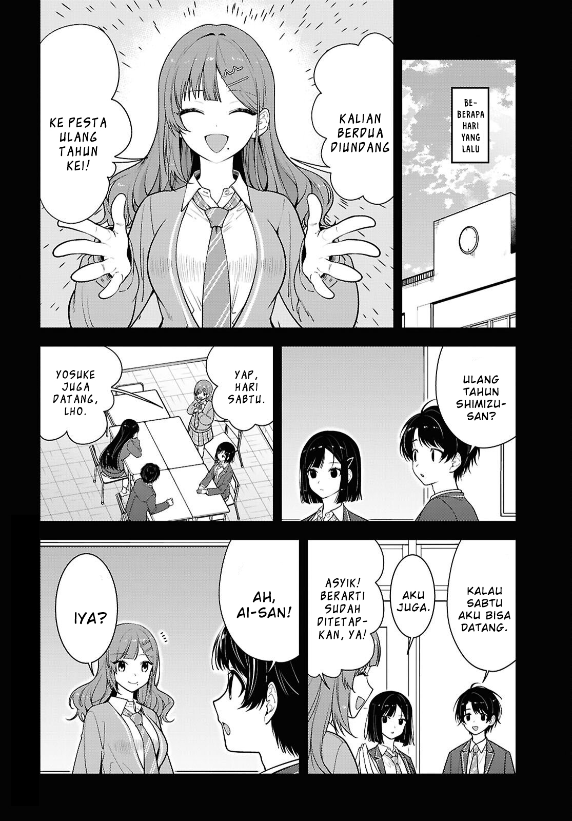 Tonari no Seki no Yankee Shimizu-san ga Kami wo Kuroku Sometekita Chapter 18 - halaman 2