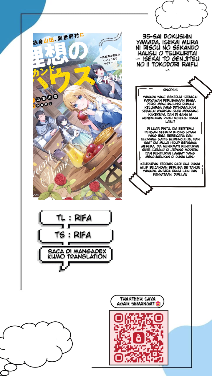 35-sai Dokushin Yamada, Isekai Mura ni Risou no Second House wo Tsukuritai: Isekai to Genjitsu no Iitokodori Life Chapter 3.1 - halaman 1