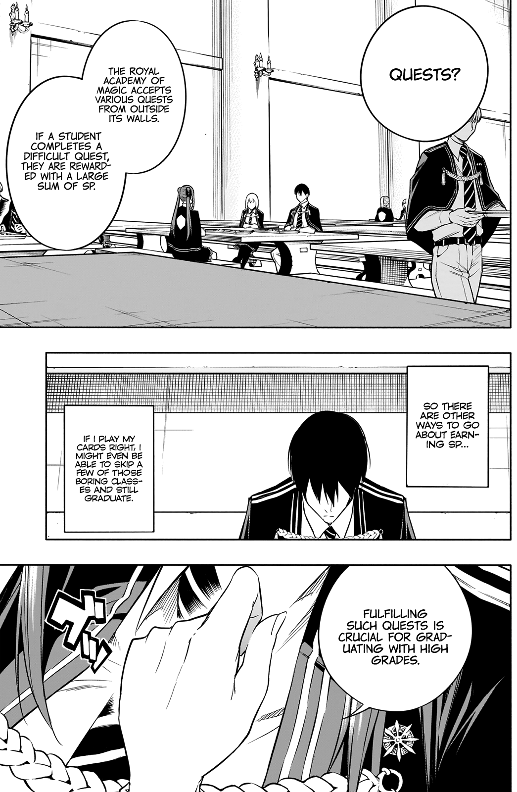 Halaman dari Ouritsu Mahou Gakuen no Saikasei ~Hinkongai Agari no Saikyou Mahoushi, Kizoku Darake no Gakuen de Musou Suru~ Chapter 13