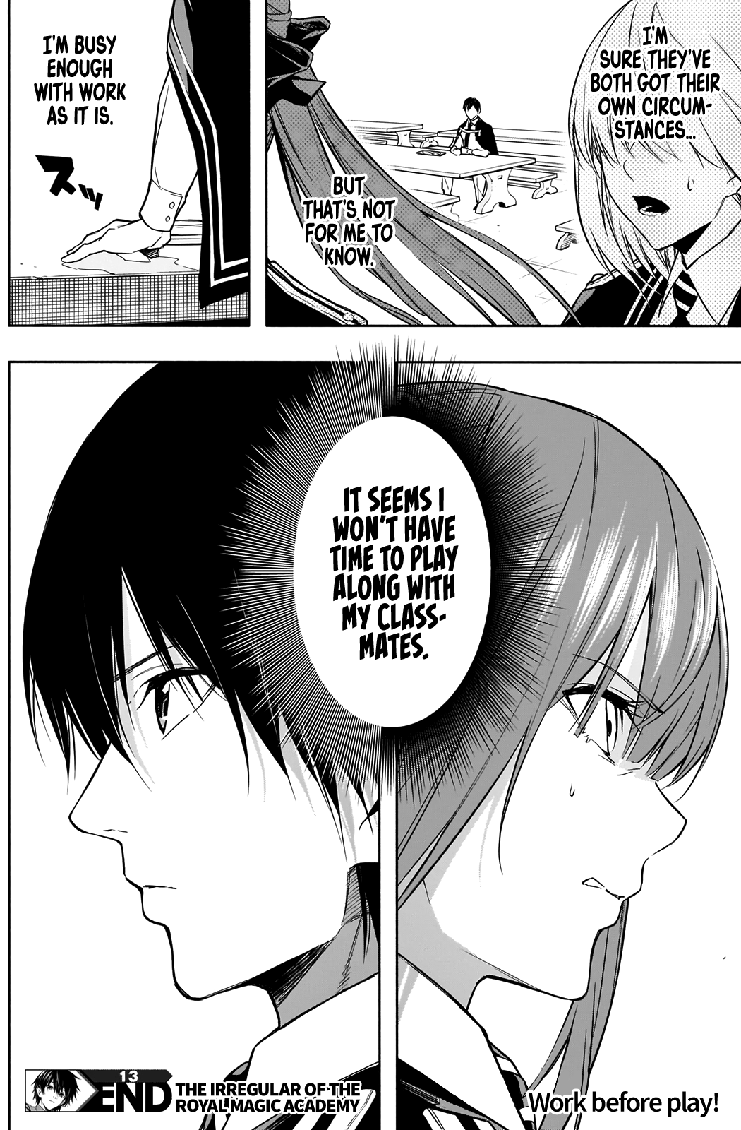Halaman dari Ouritsu Mahou Gakuen no Saikasei ~Hinkongai Agari no Saikyou Mahoushi, Kizoku Darake no Gakuen de Musou Suru~ Chapter 13