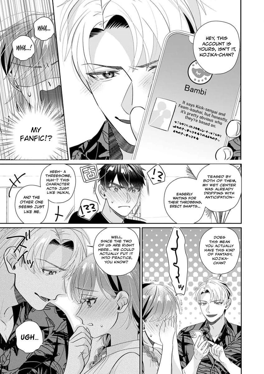 Ijiwaru Senpai to Ookina Kouhai ni Hasamare Douji Zeme!?: Ue mo Shita mo Issho ni Ijirare Torotoro ni Chapter 1 Page 22