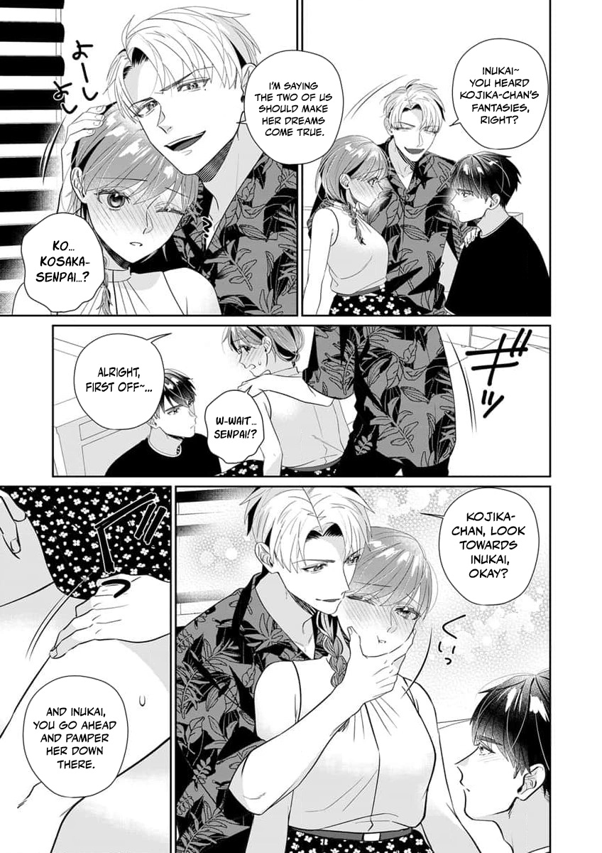 Ijiwaru Senpai to Ookina Kouhai ni Hasamare Douji Zeme!?: Ue mo Shita mo Issho ni Ijirare Torotoro ni Chapter 1 Page 24