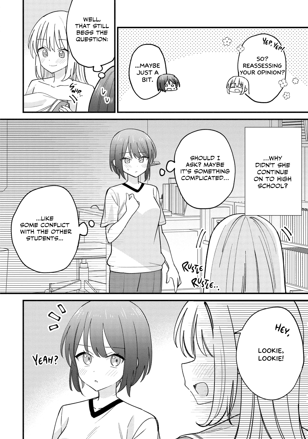 Halaman dari Kao dake yoi Classmate ga, Yatara to Guigui Kuru Yuri no Hanashi. Chapter 4