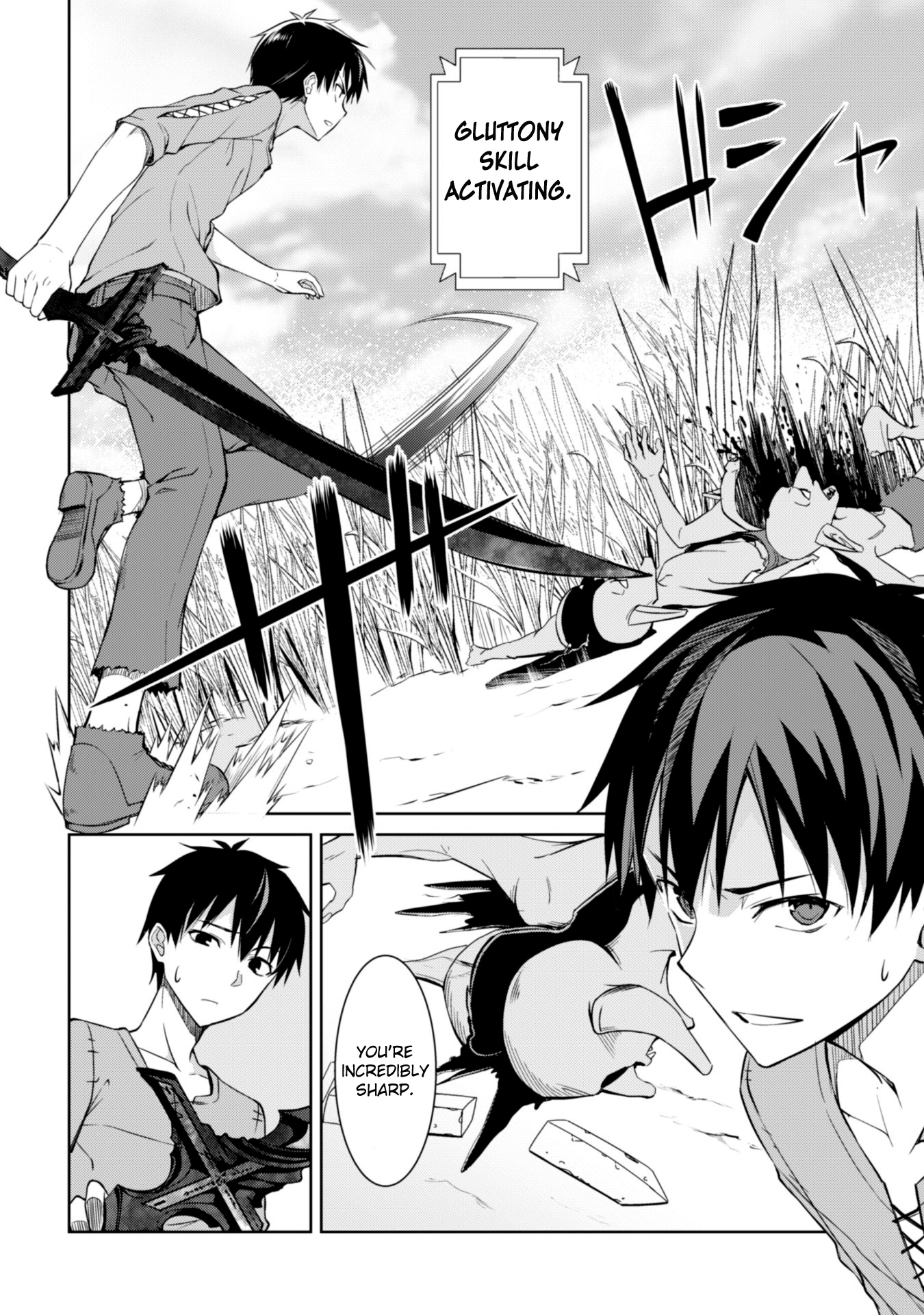 Halaman dari Boushoku no Berserk ~Ore dake Level to Iu Gainen wo Toppa suru~ Chapter 3