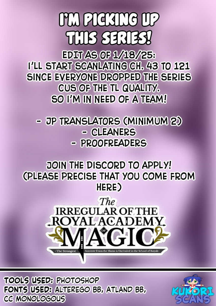 Halaman dari Ouritsu Mahou Gakuen no Saikasei ~Hinkongai Agari no Saikyou Mahoushi, Kizoku Darake no Gakuen de Musou Suru~ Chapter 122