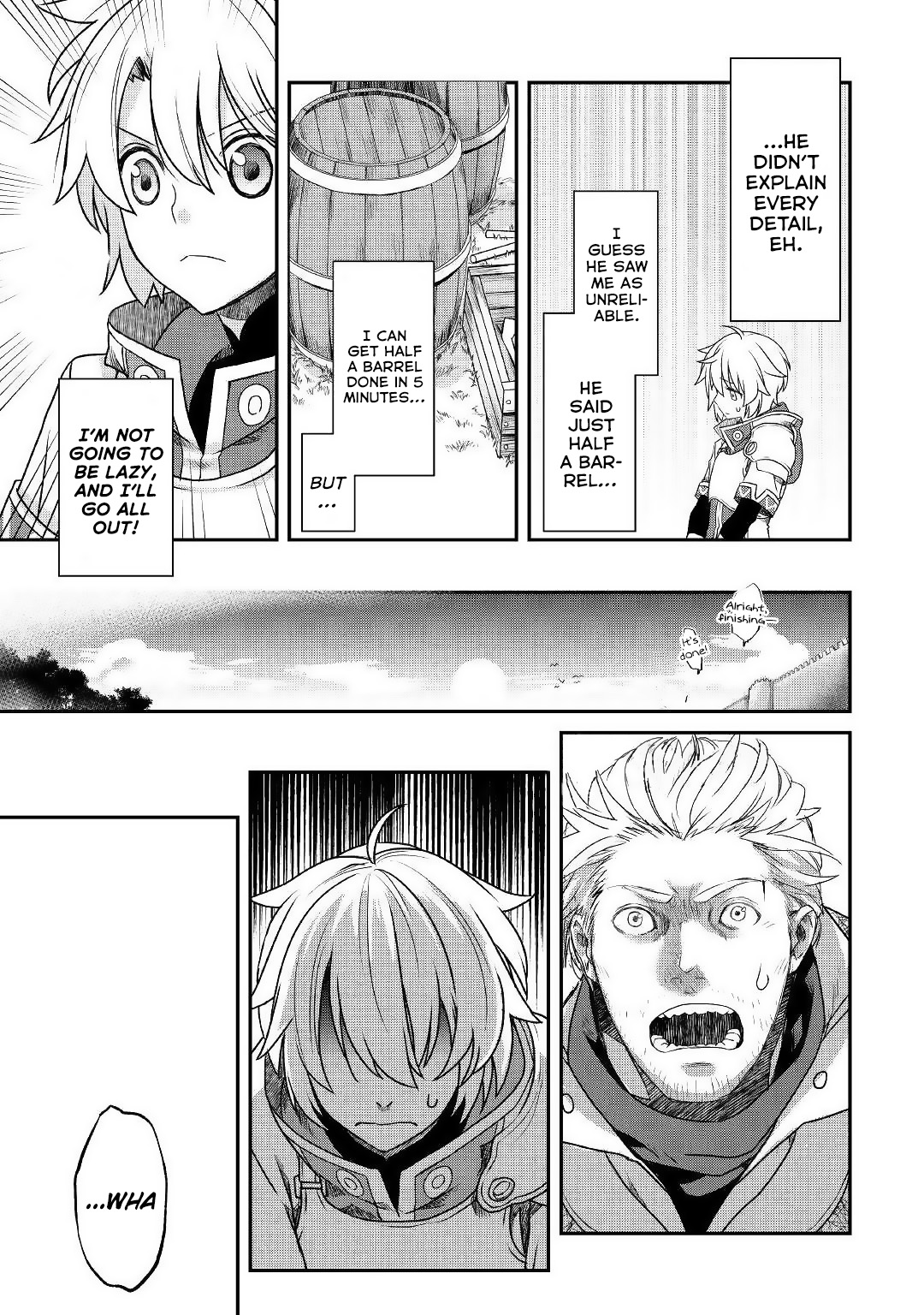 Halaman dari Kanchigai no Atelier Meister - Eiyuu Party no Moto Zatsuyougakari ga, Jitsu wa Sentou Igai ga SSS Rank Datta to Iu Yoku Aru Hanashi Chapter 1