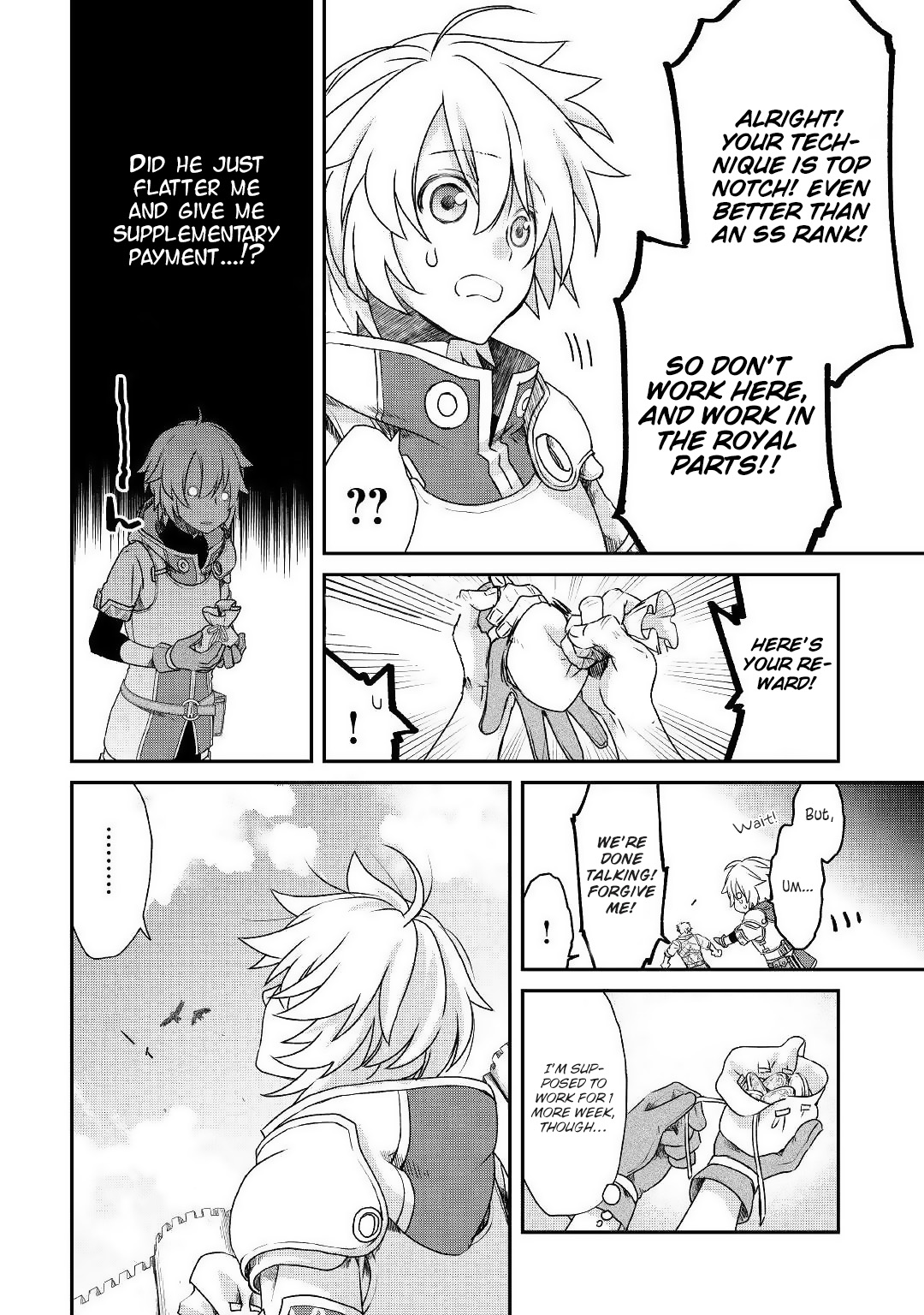 Halaman dari Kanchigai no Atelier Meister - Eiyuu Party no Moto Zatsuyougakari ga, Jitsu wa Sentou Igai ga SSS Rank Datta to Iu Yoku Aru Hanashi Chapter 1