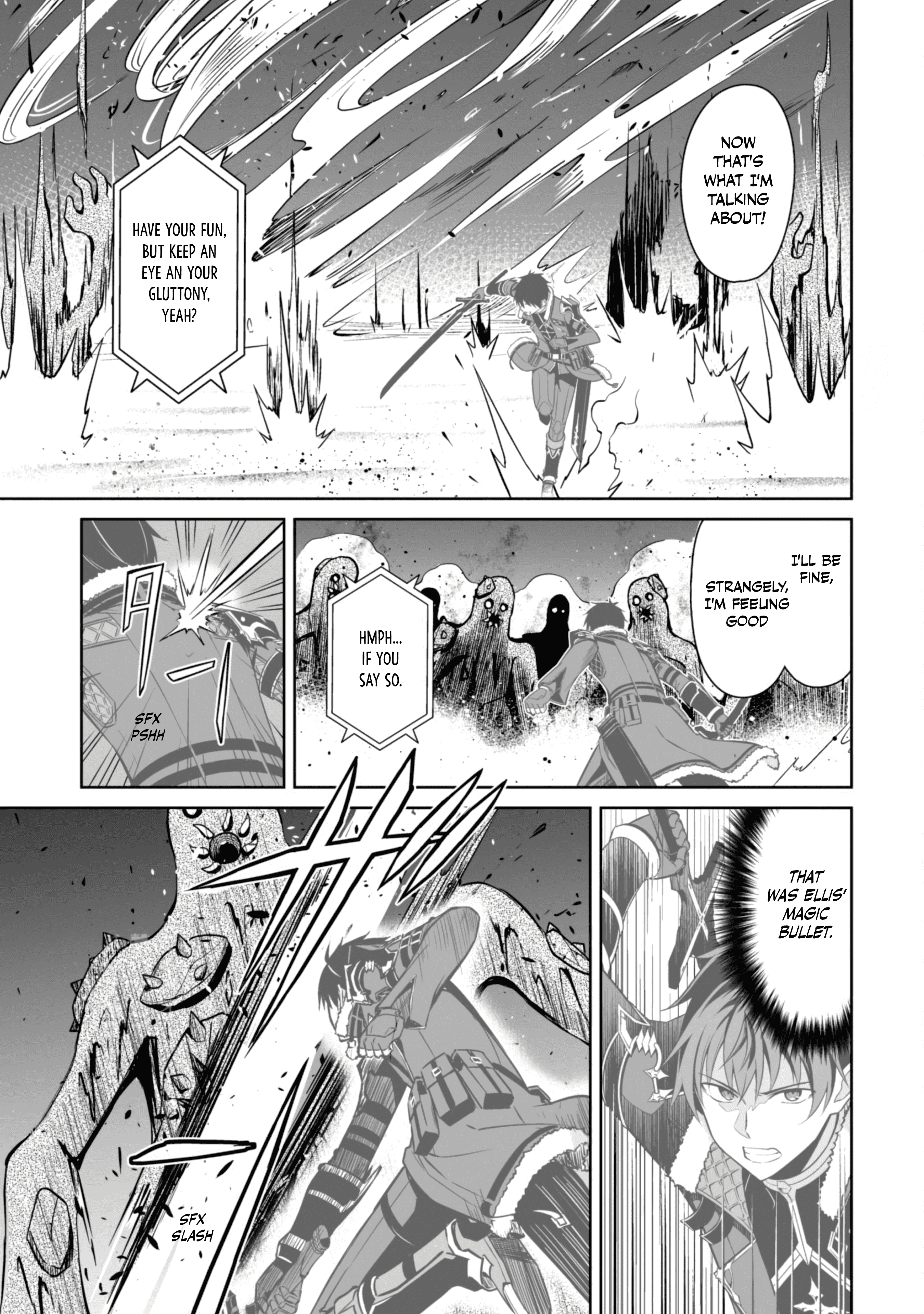 Halaman dari Boushoku no Berserk ~Ore dake Level to Iu Gainen wo Toppa suru~ Chapter 64
