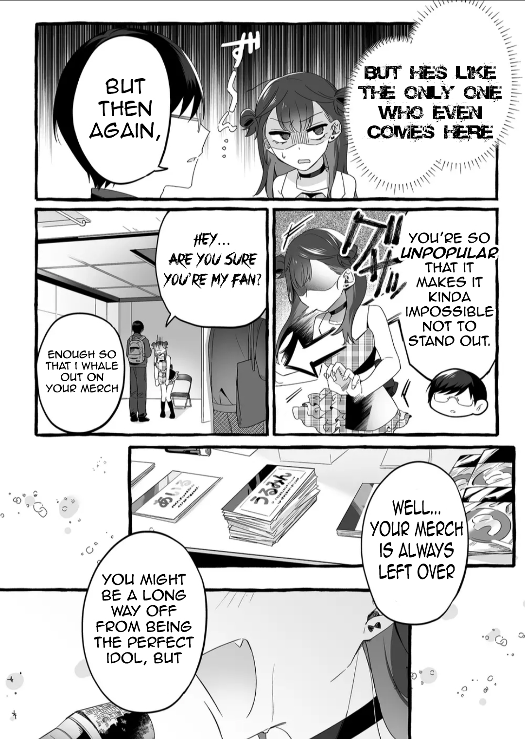 Halaman dari Damedol to Sekai ni Hitori Dake no Fan Chapter 1