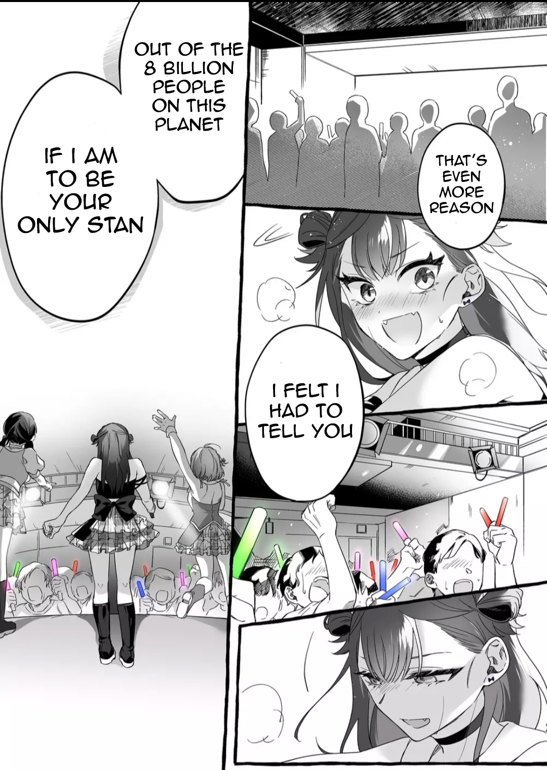 Halaman dari Damedol to Sekai ni Hitori Dake no Fan Chapter 1