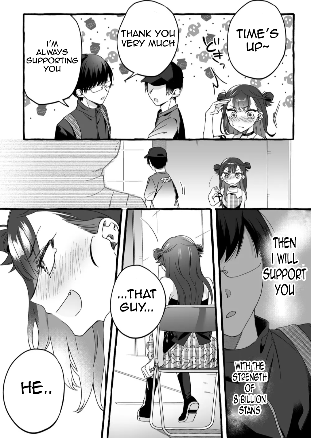 Halaman dari Damedol to Sekai ni Hitori Dake no Fan Chapter 1