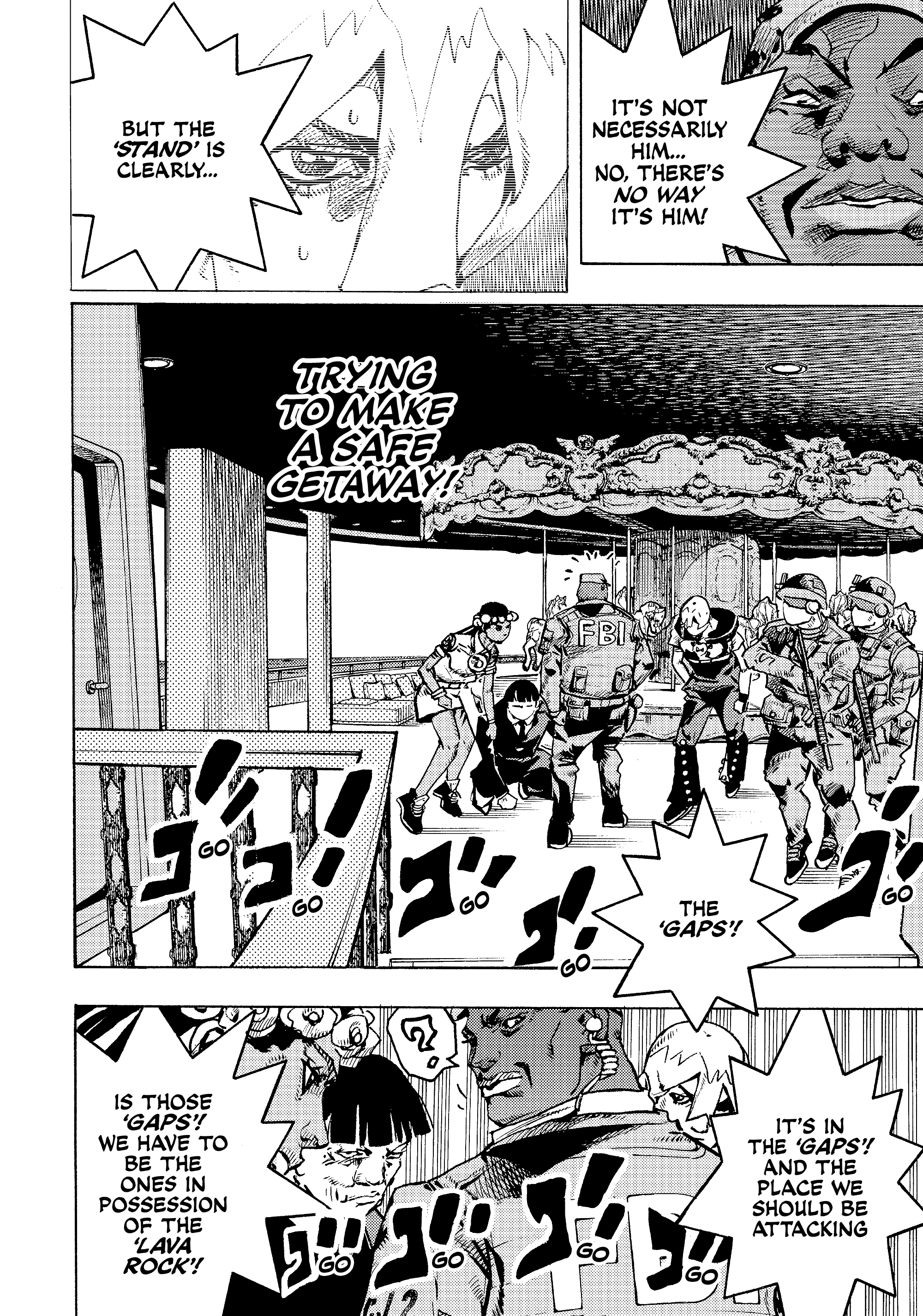 Halaman dari JoJo's Bizarre Adventure, Part 9:  The JOJOLands Chapter 29