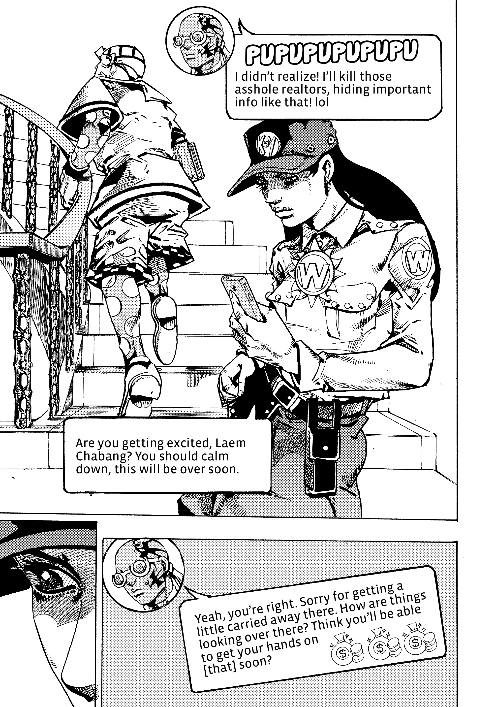 Halaman dari JoJo's Bizarre Adventure, Part 9:  The JOJOLands Chapter 29