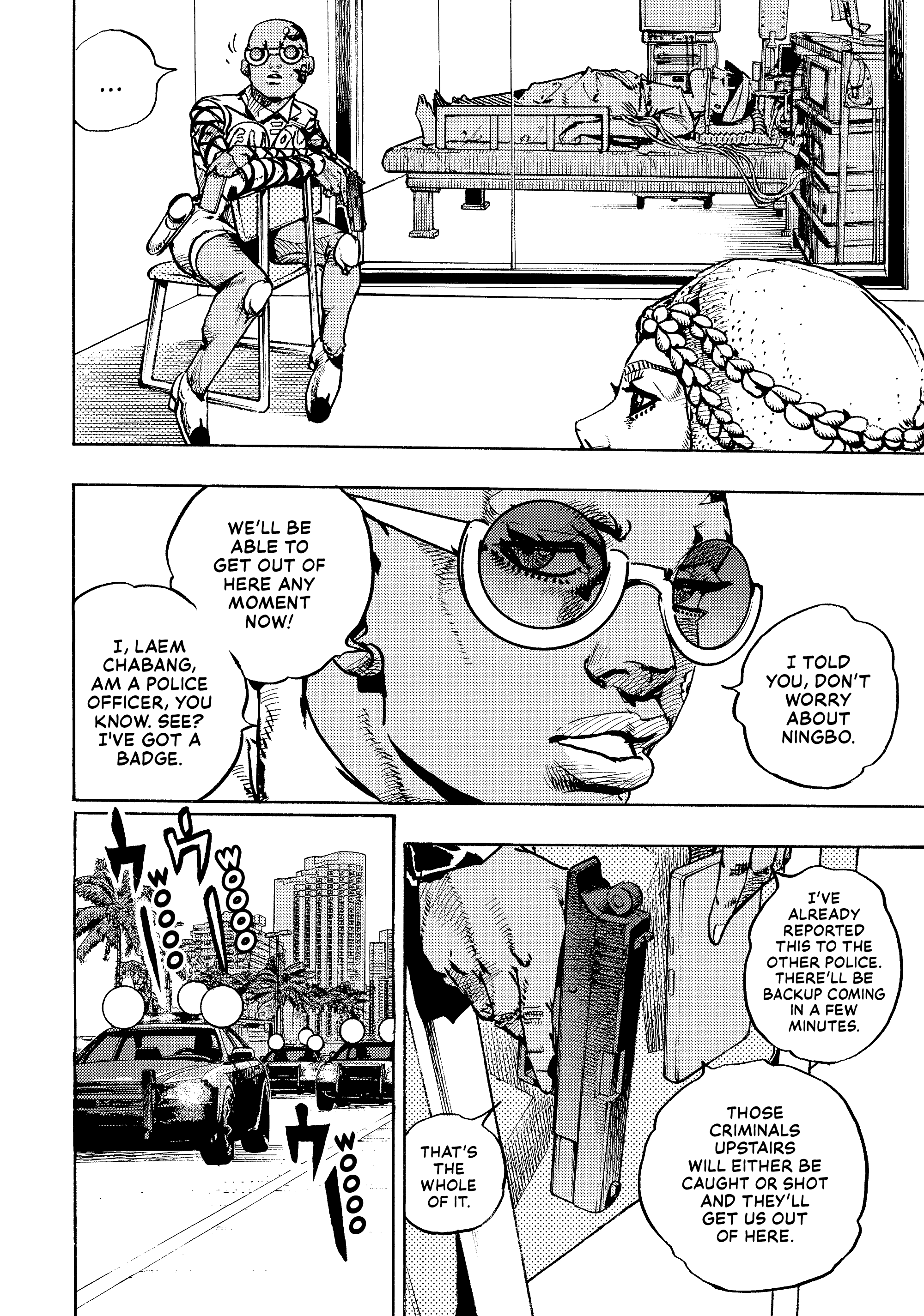 Halaman dari JoJo's Bizarre Adventure, Part 9:  The JOJOLands Chapter 29