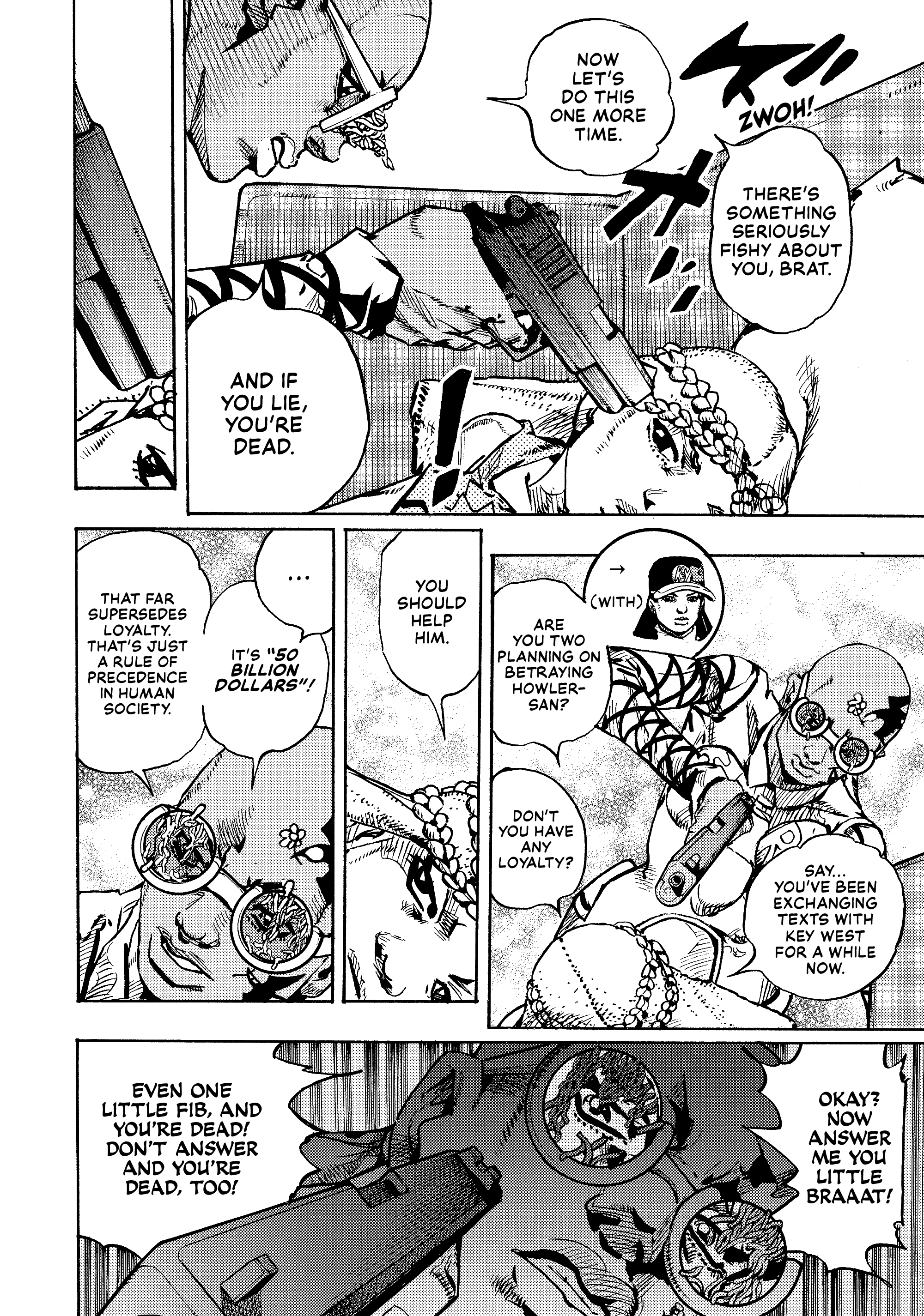 Halaman dari JoJo's Bizarre Adventure, Part 9:  The JOJOLands Chapter 29