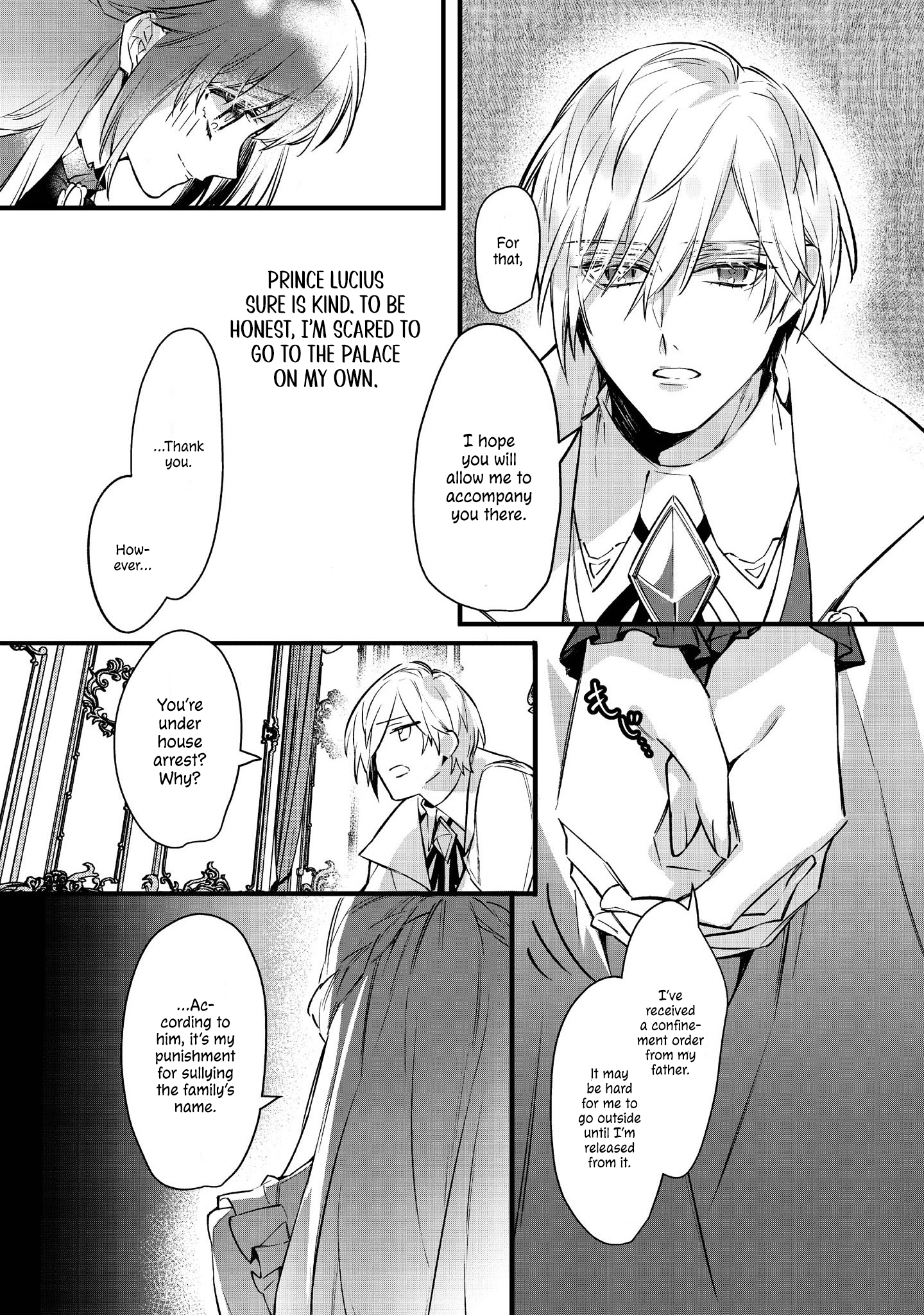 Halaman dari Konyaku Haki Sareta Kaedama Reijou, Hatsukoi no Toshiue Ouji ni Dekiai Sareru Chapter 2
