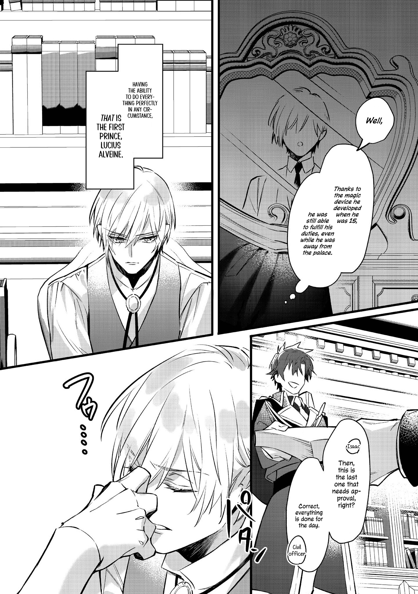 Halaman dari Konyaku Haki Sareta Kaedama Reijou, Hatsukoi no Toshiue Ouji ni Dekiai Sareru Chapter 2