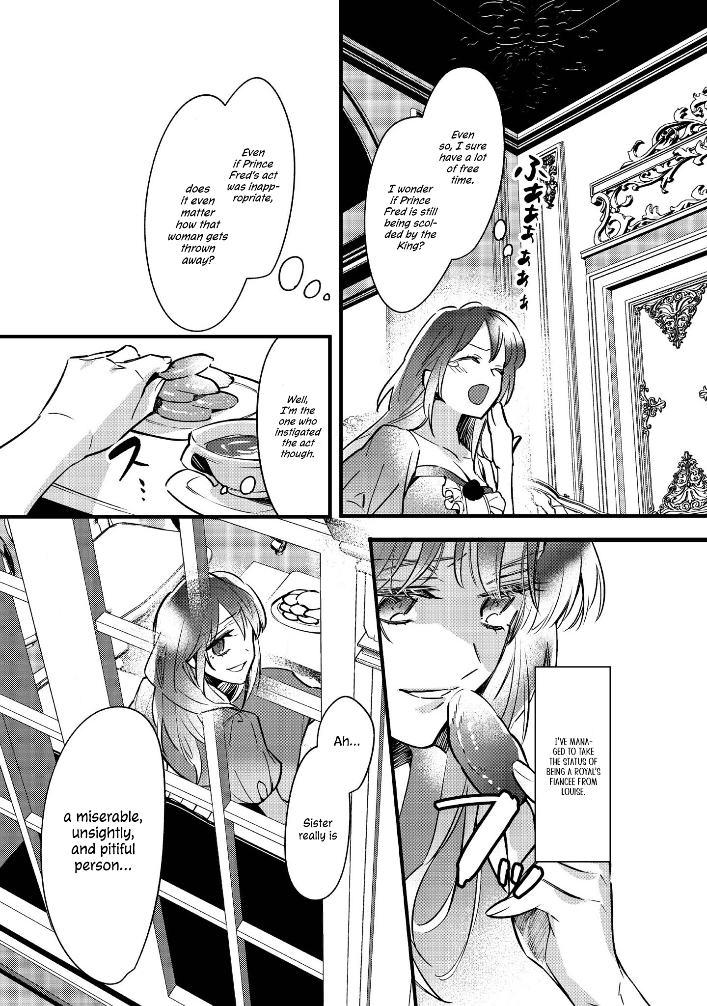 Halaman dari Konyaku Haki Sareta Kaedama Reijou, Hatsukoi no Toshiue Ouji ni Dekiai Sareru Chapter 2