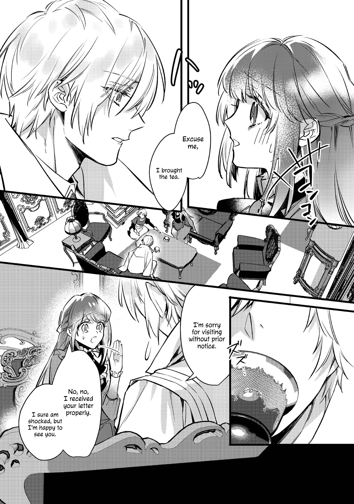 Halaman dari Konyaku Haki Sareta Kaedama Reijou, Hatsukoi no Toshiue Ouji ni Dekiai Sareru Chapter 2